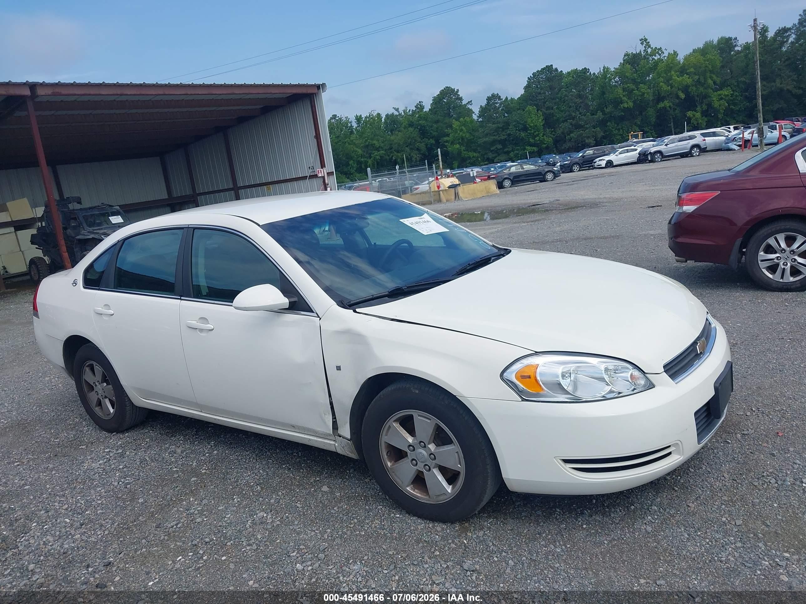 2008 Chevrolet Impala Lt White vin: 2G1WT55K581226116