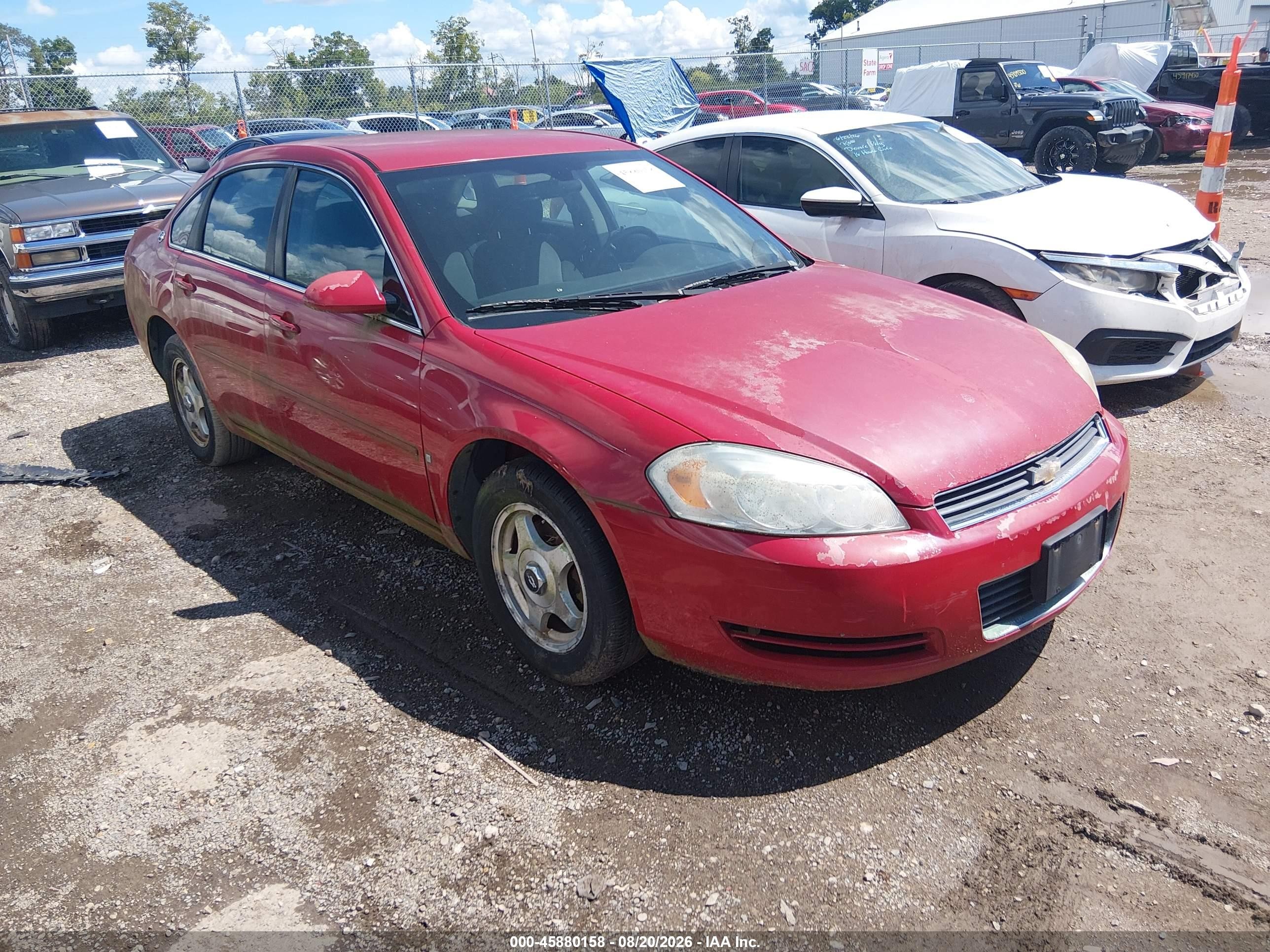 2007 Chevrolet Impala 3.5l Lt Red vin: 2G1WT55K879204823