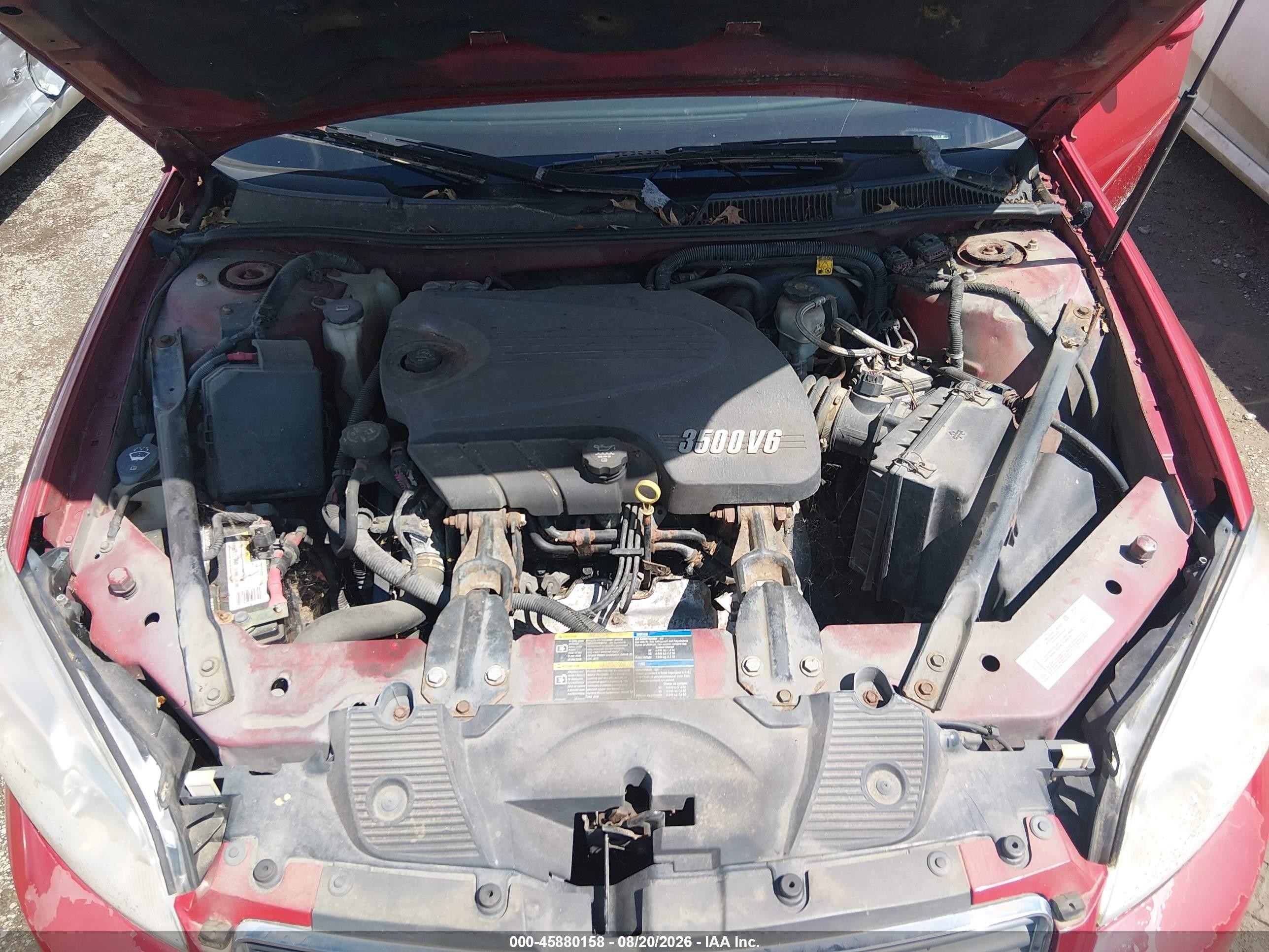 2007 Chevrolet Impala 3.5l Lt Red vin: 2G1WT55K879204823