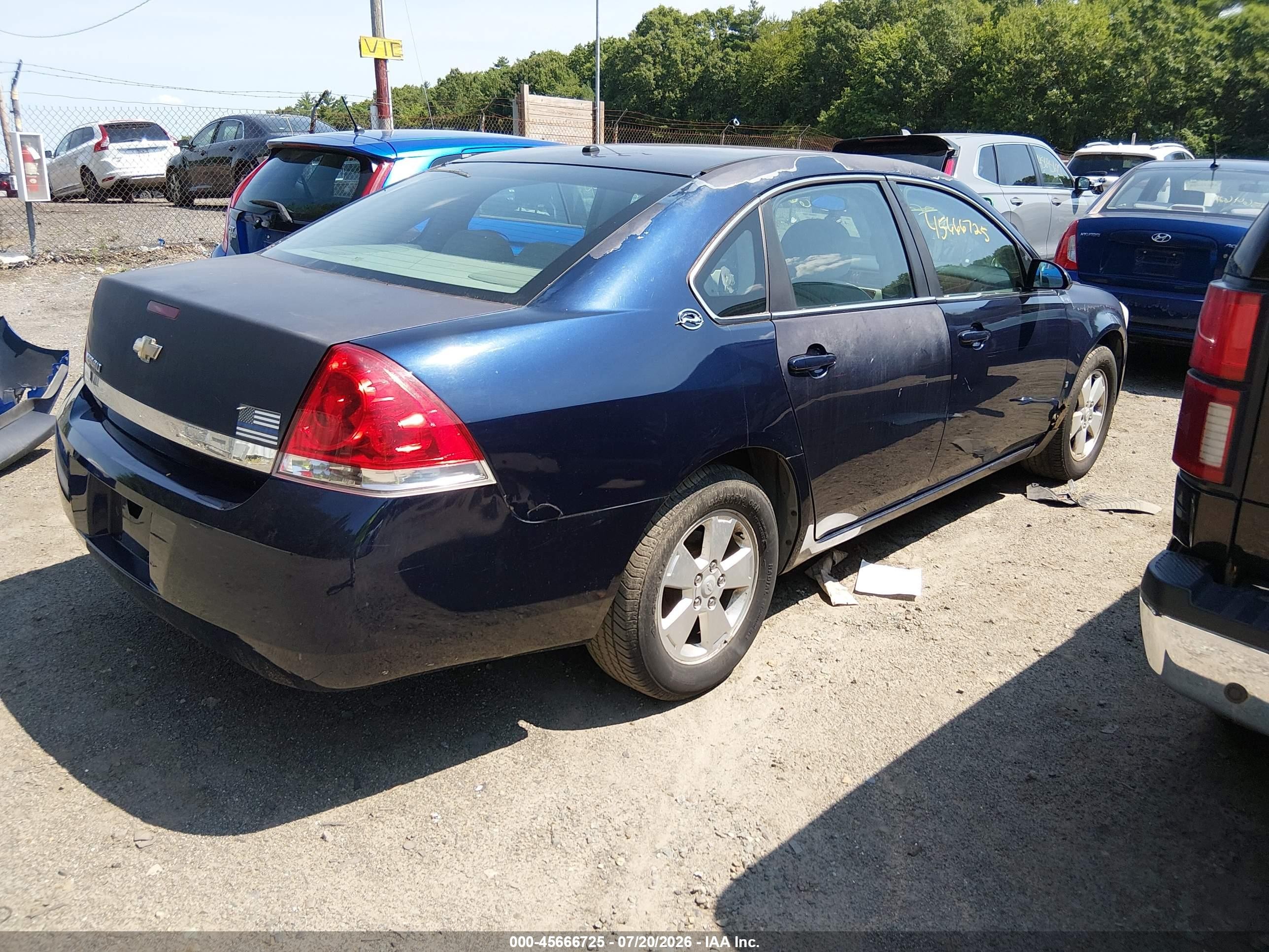2008 Chevrolet Impala Lt Blue vin: 2G1WT55K889132782