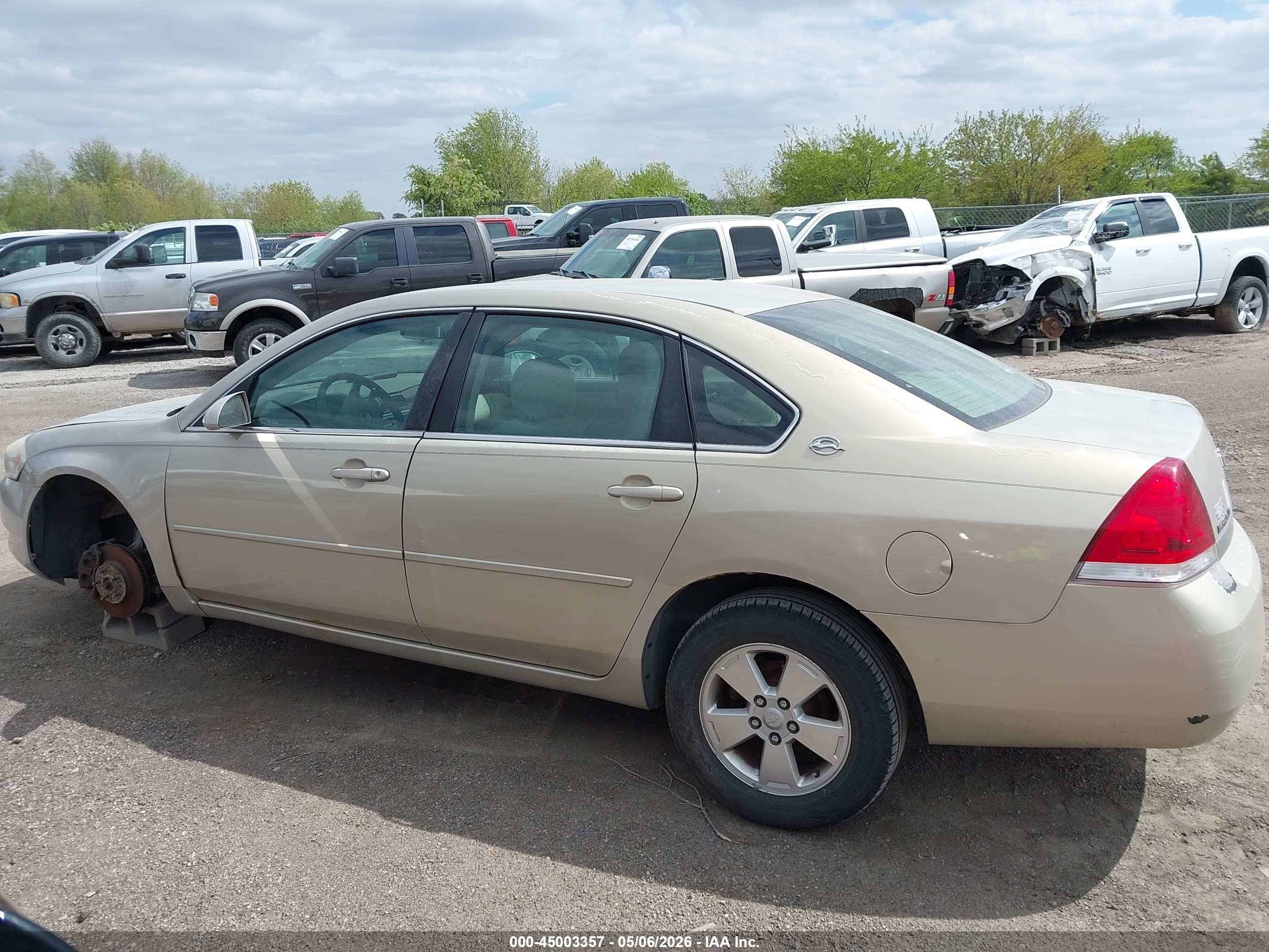 2008 Chevrolet Impala Lt Золотой vin: 2G1WT55N189108446
