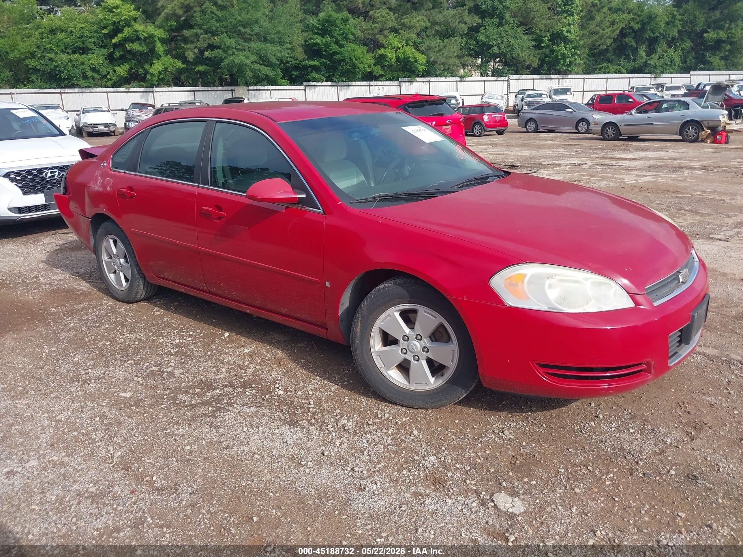 2008 Chevrolet Impala Lt Red vin: 2G1WT55N281310985