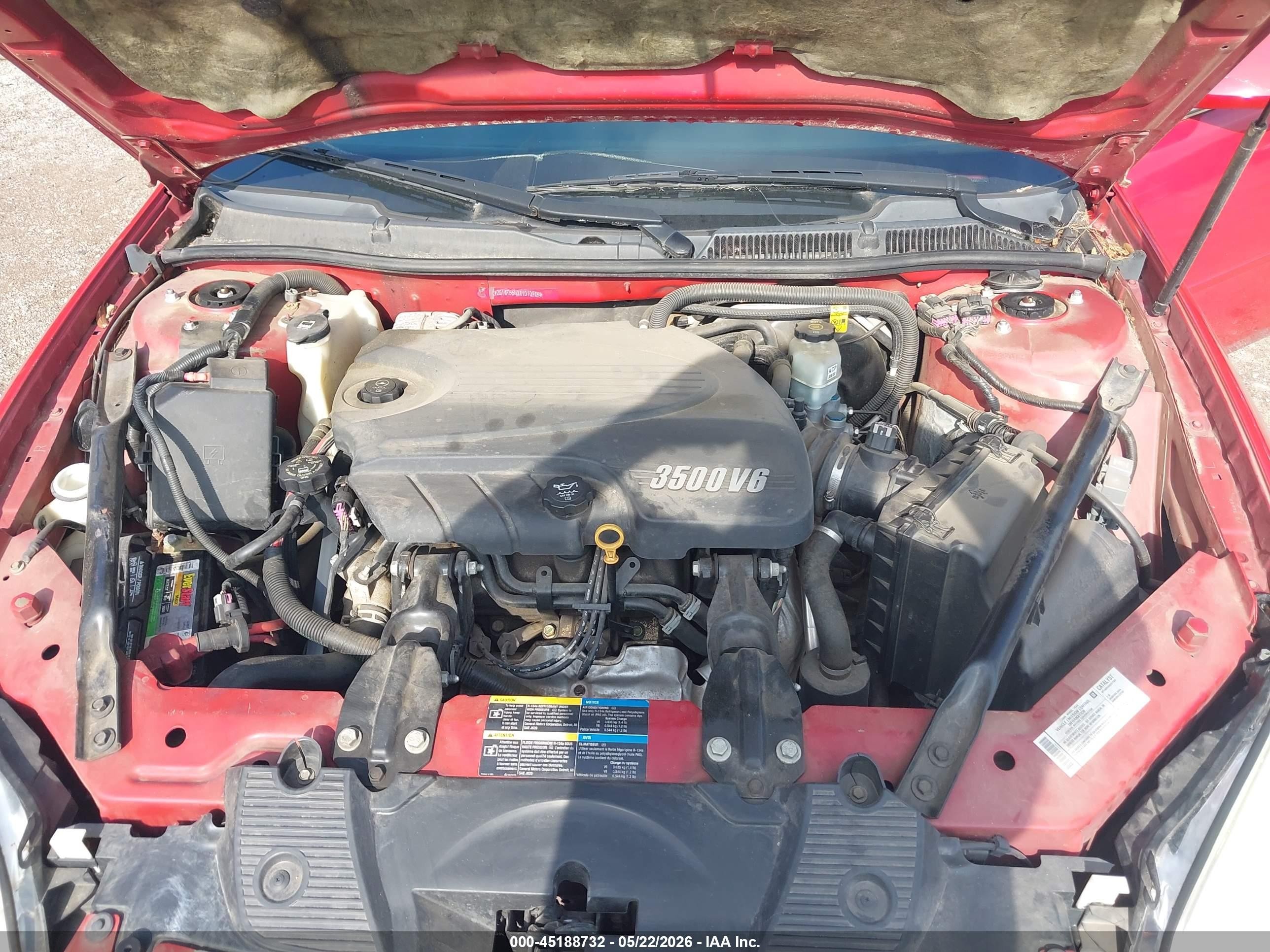 2008 Chevrolet Impala Lt Red vin: 2G1WT55N281310985