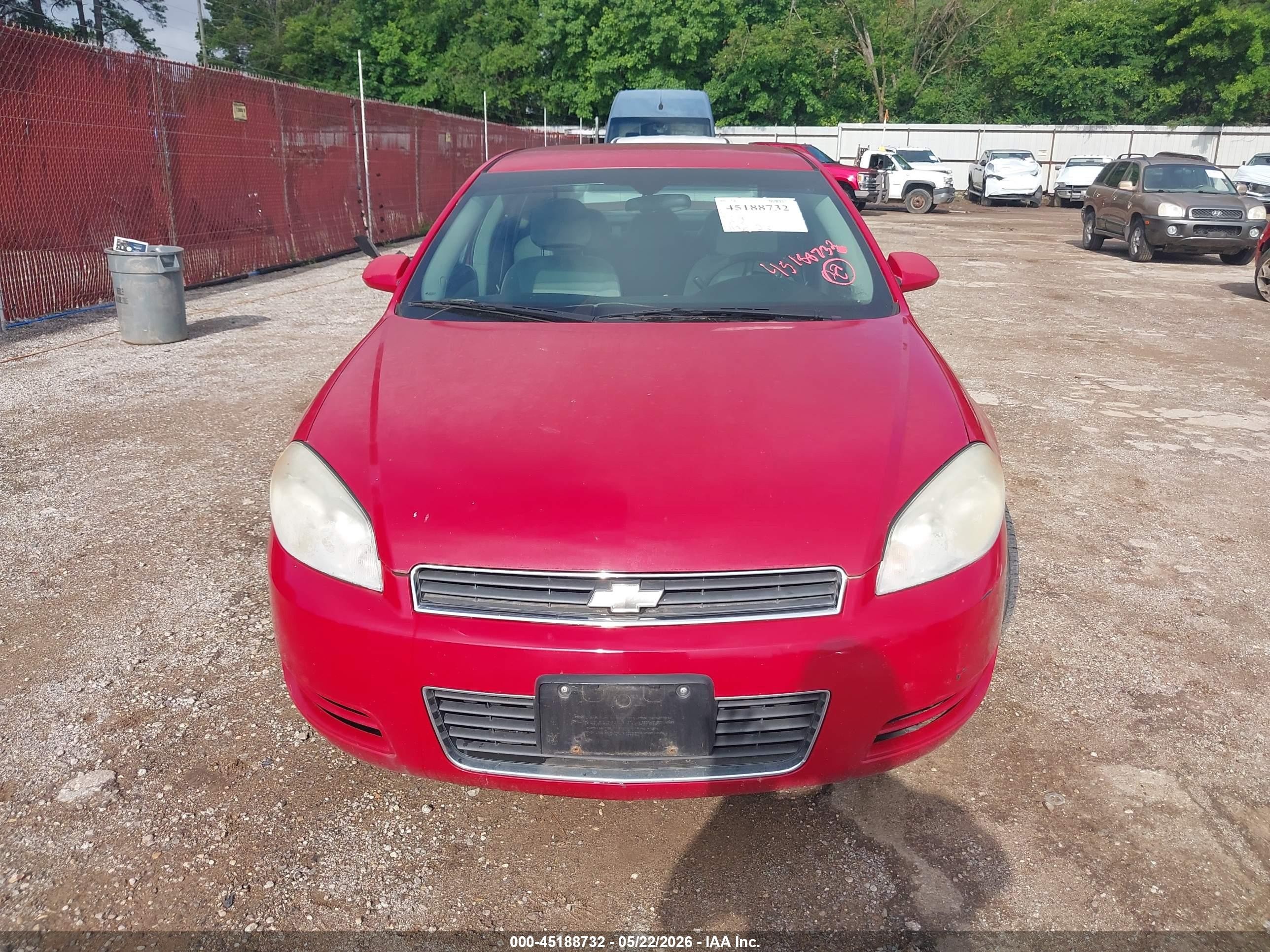 2008 Chevrolet Impala Lt Red vin: 2G1WT55N281310985