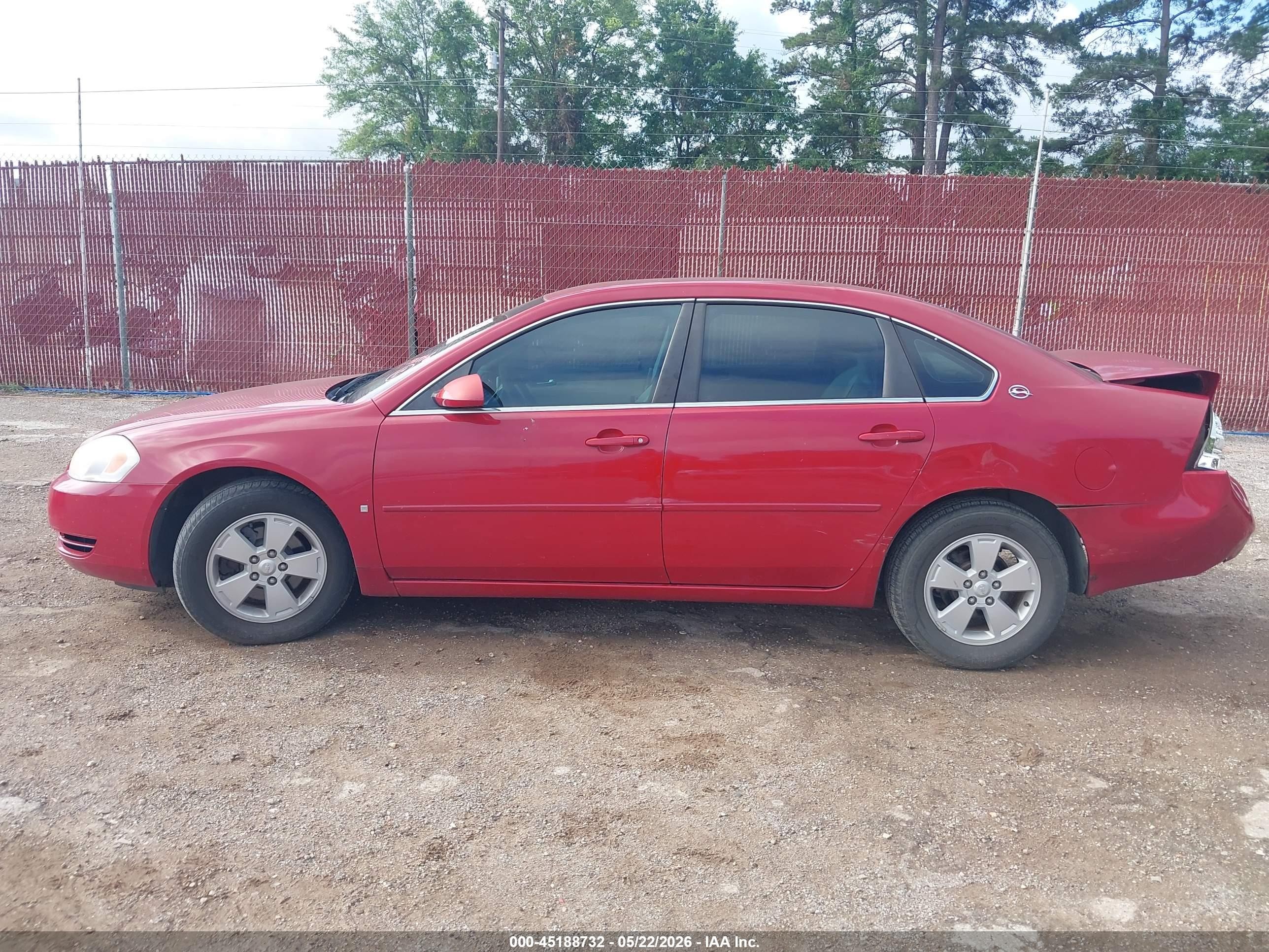 2008 Chevrolet Impala Lt Red vin: 2G1WT55N281310985