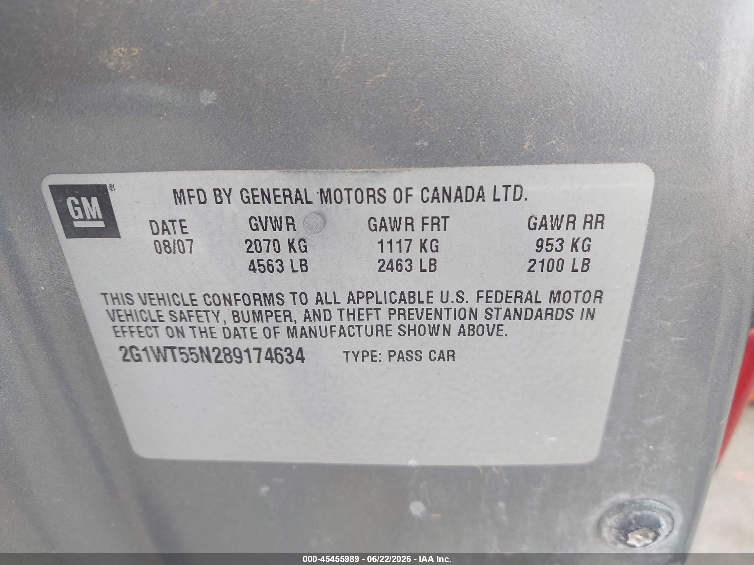 2008 Chevrolet Impala Lt Gray vin: 2G1WT55N289174634