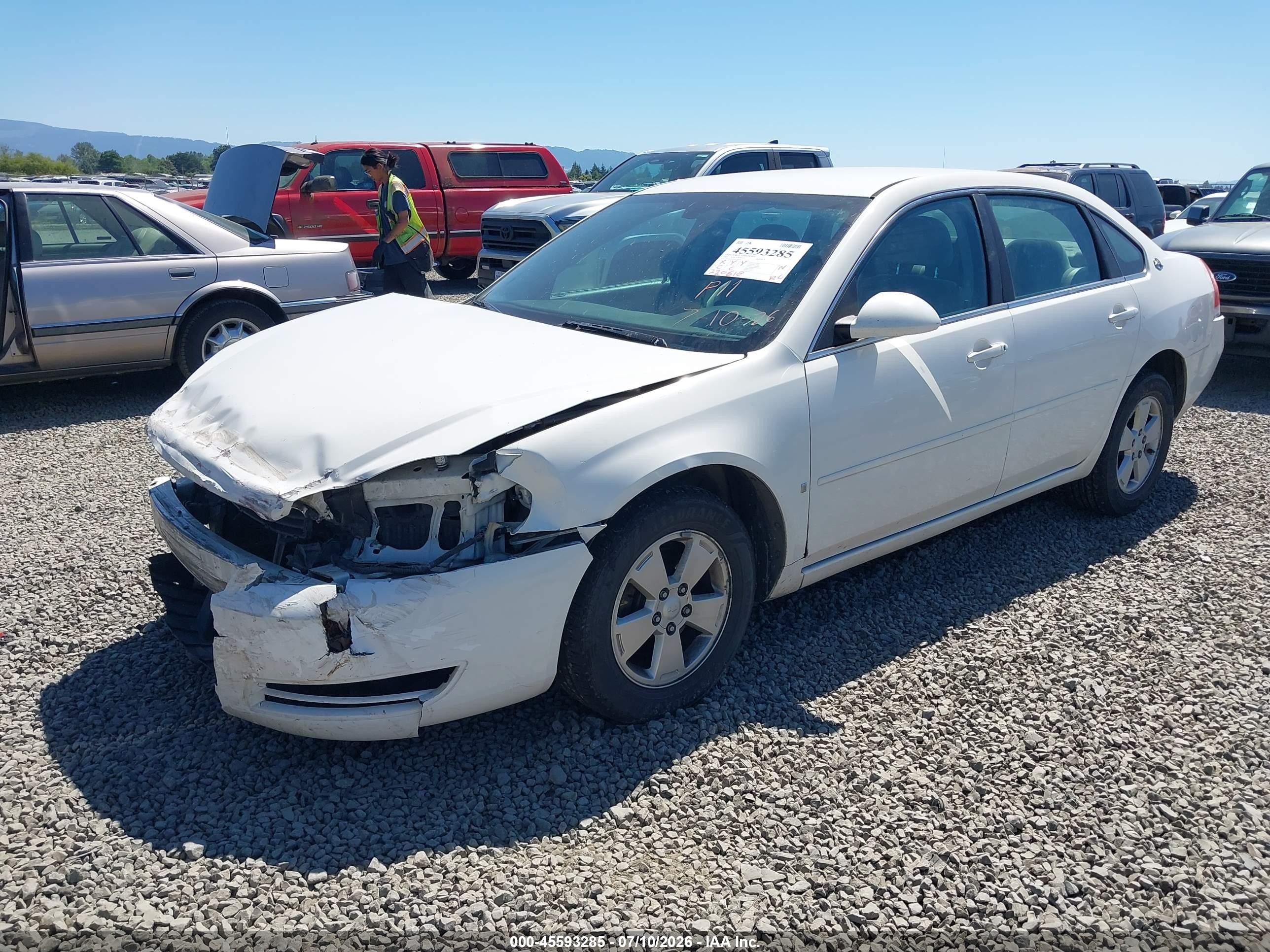 2008 Chevrolet Impala Lt White vin: 2G1WT55N381283652