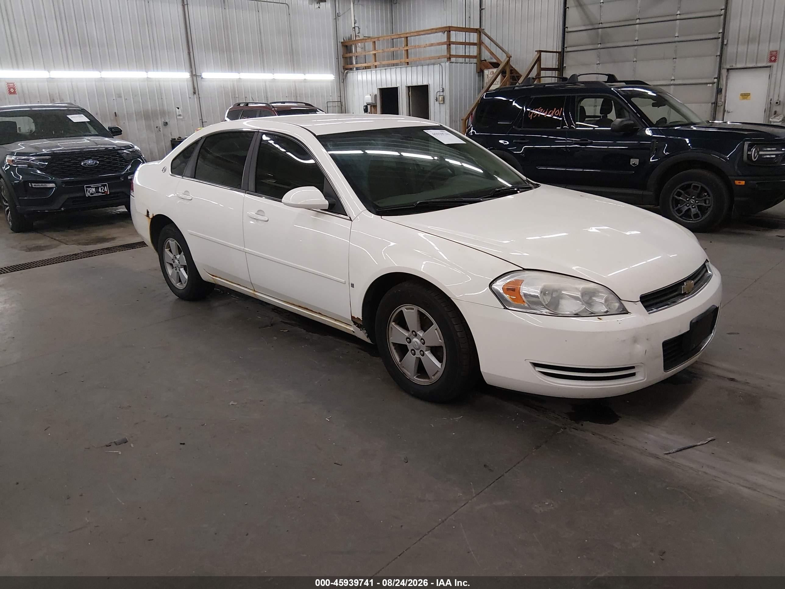 2008 Chevrolet Impala Lt White vin: 2G1WT55N781244580