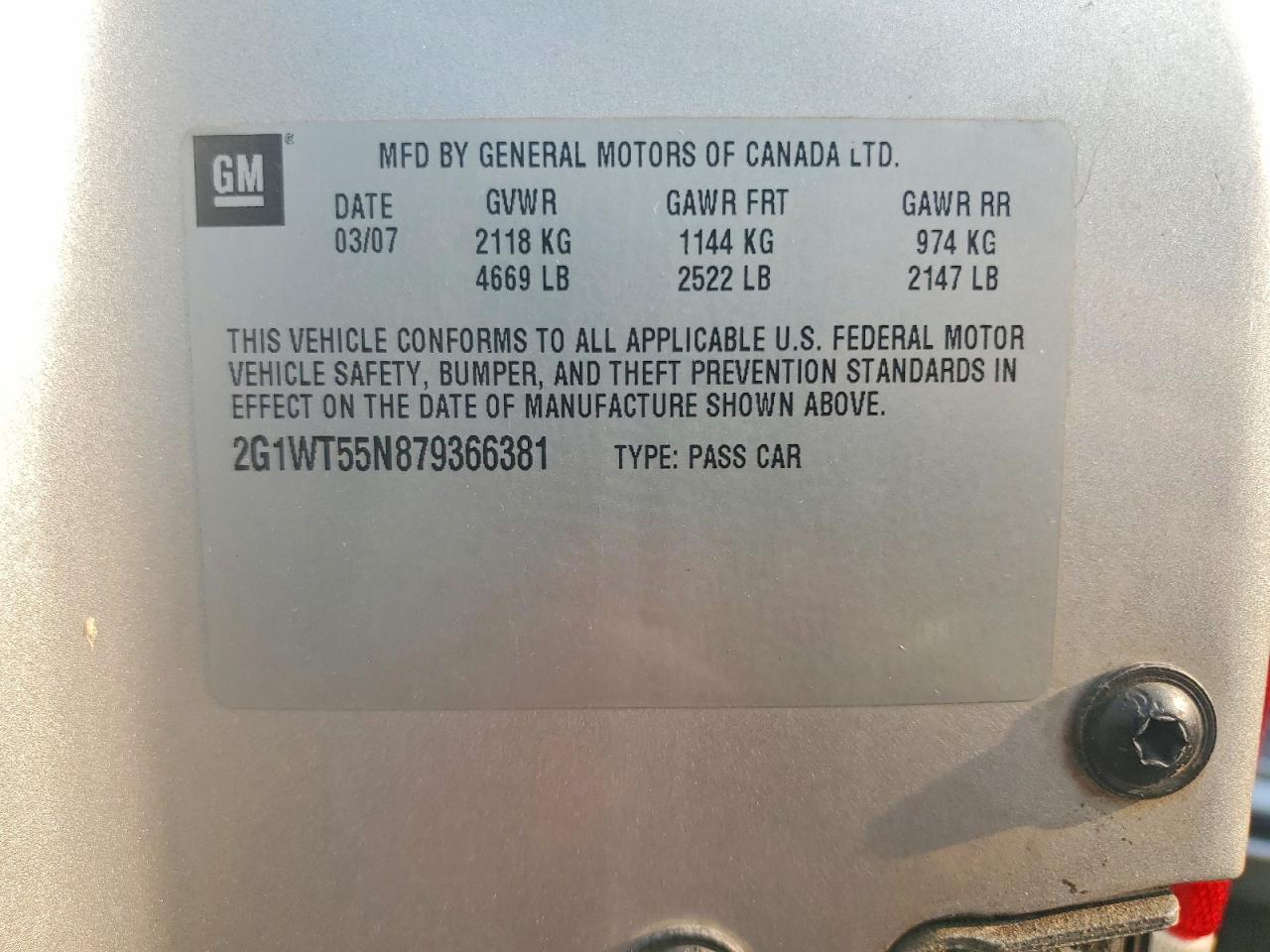 2007 Chevrolet Impala Lt Silver vin: 2G1WT55N879366381