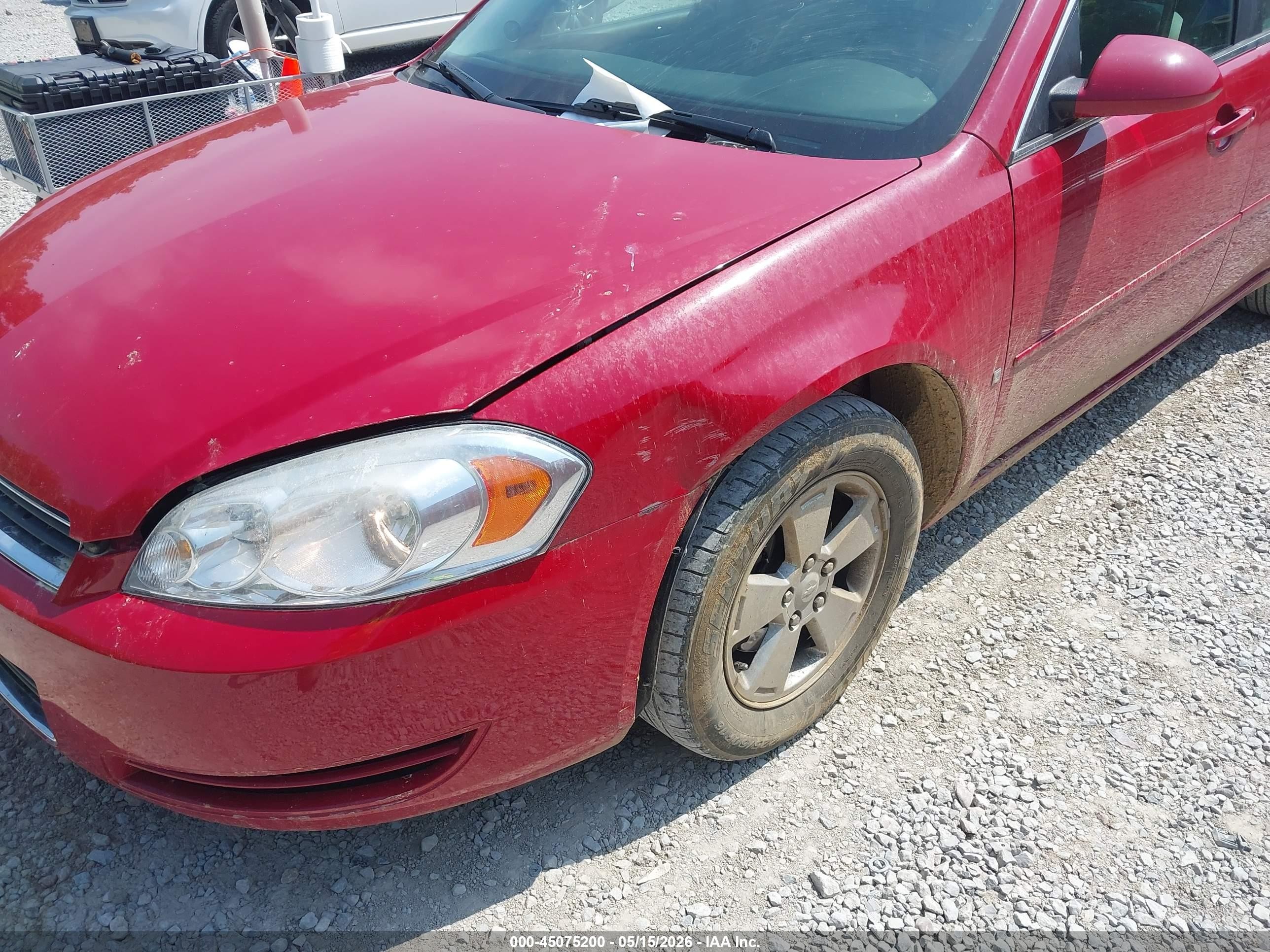 2008 Chevrolet Impala Lt Red vin: 2G1WT55N981208597