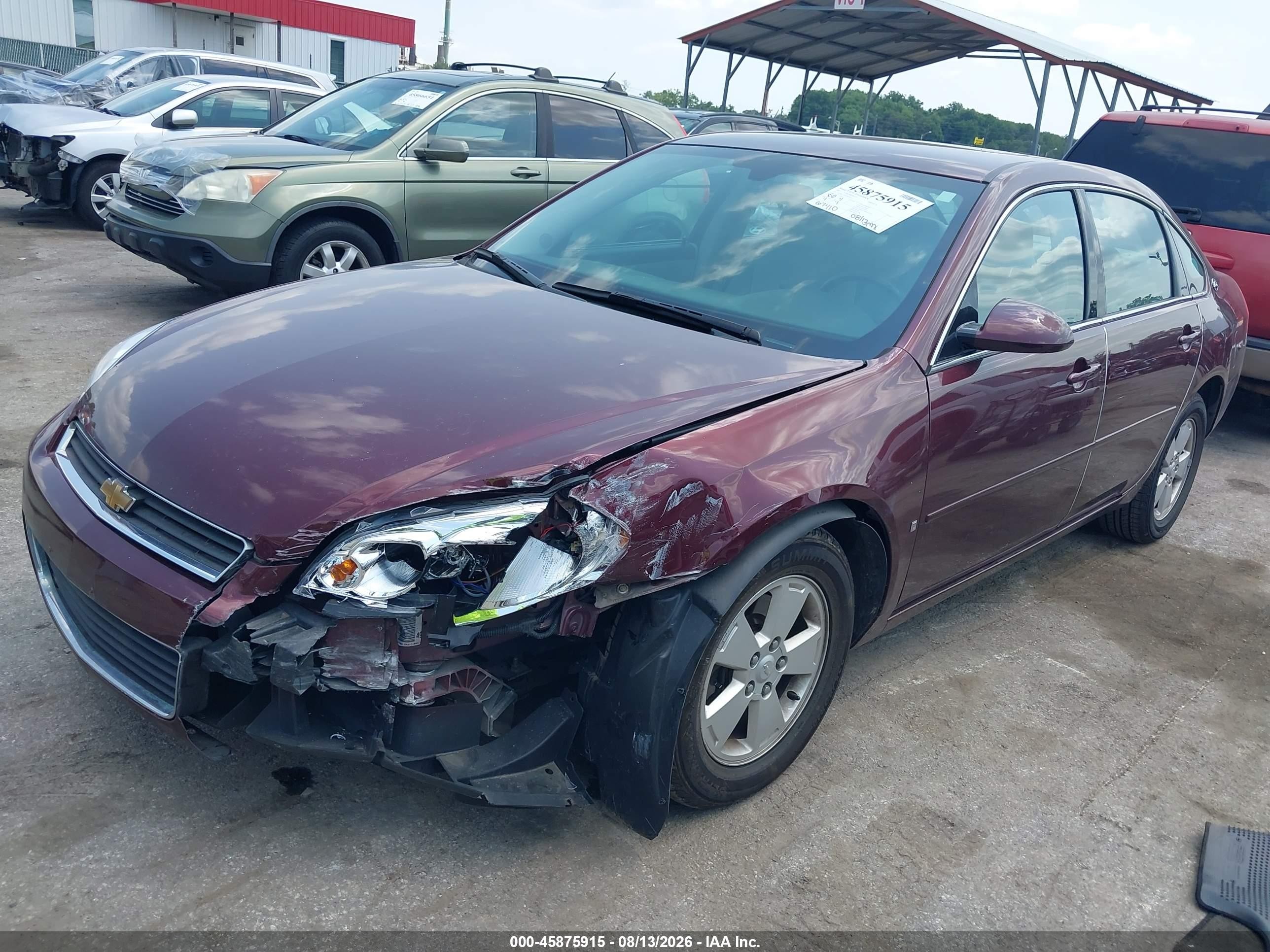 2007 Chevrolet Impala Lt Maroon vin: 2G1WT55NX79300527
