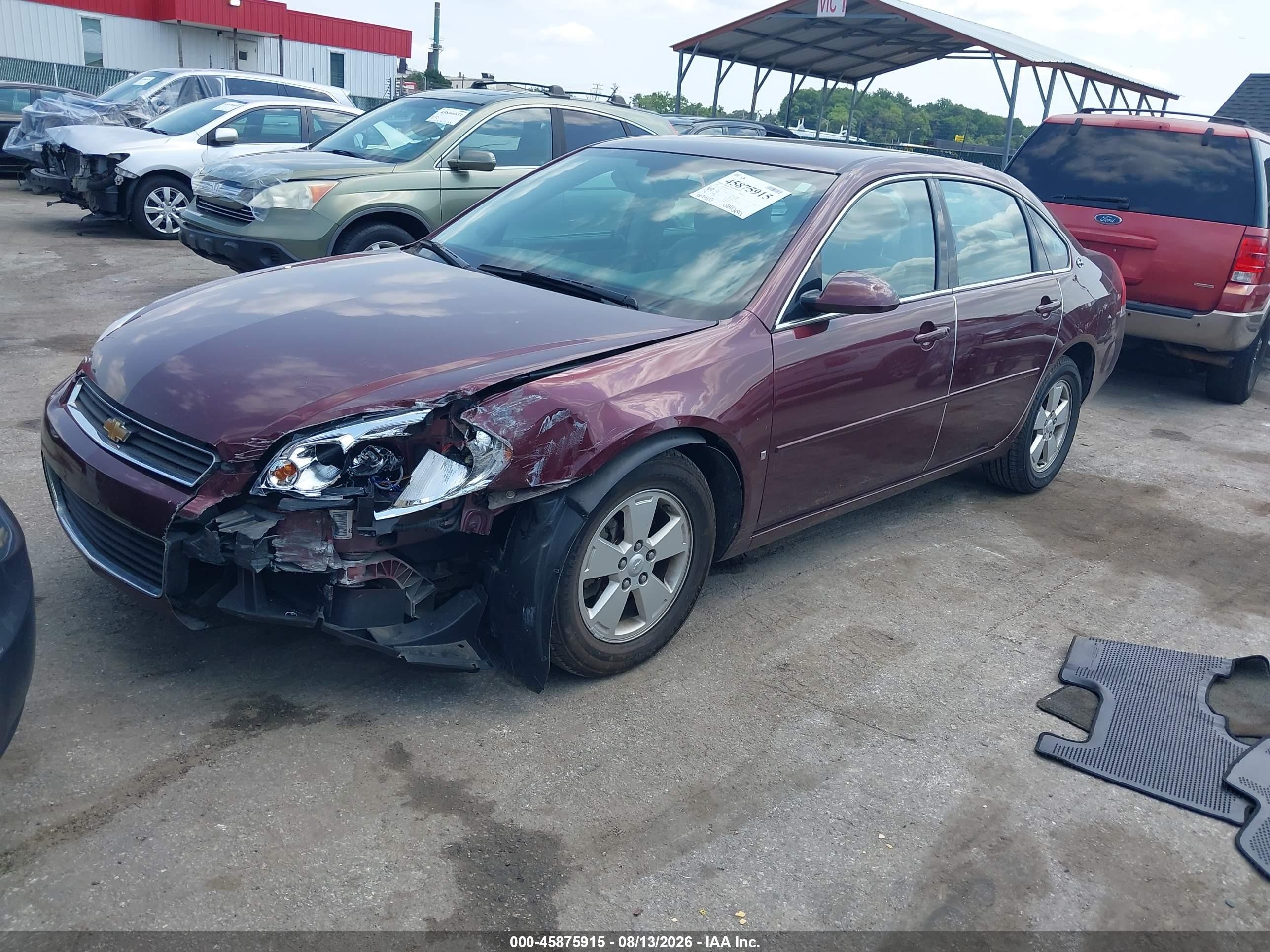 2007 Chevrolet Impala Lt Maroon vin: 2G1WT55NX79300527