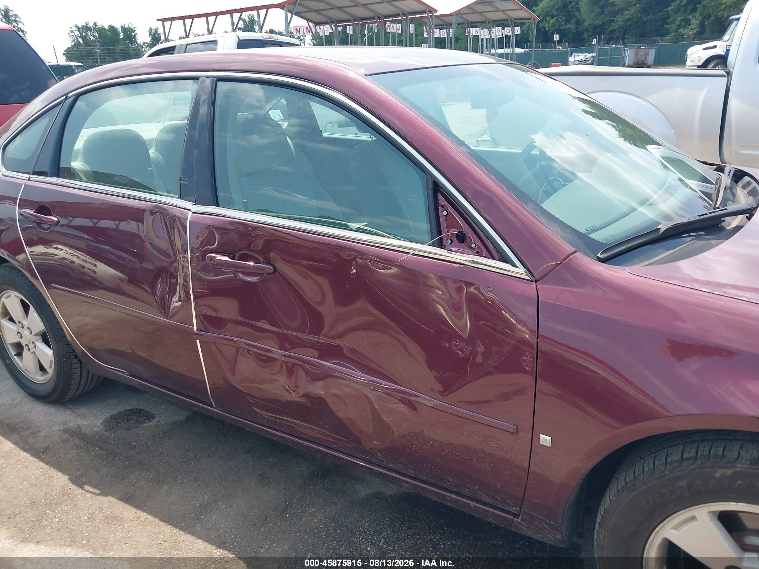 2007 Chevrolet Impala Lt Maroon vin: 2G1WT55NX79300527
