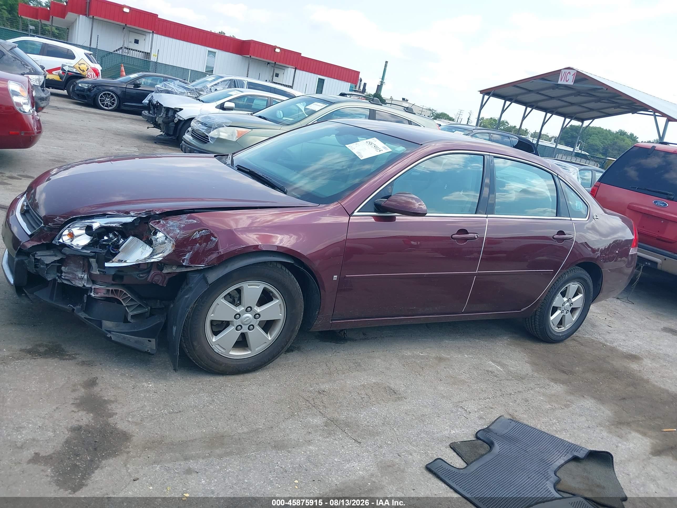 2007 Chevrolet Impala Lt Maroon vin: 2G1WT55NX79300527