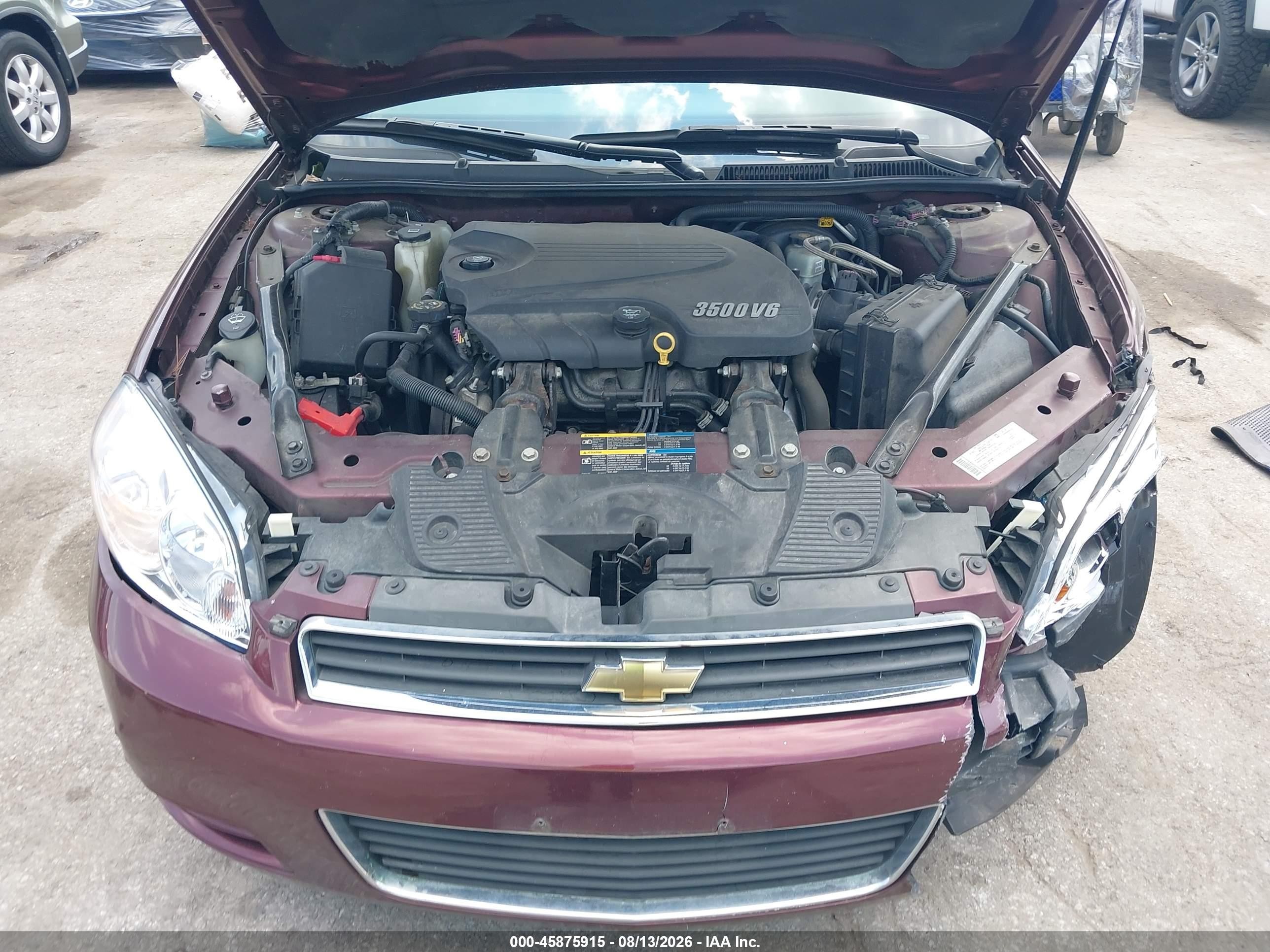 2007 Chevrolet Impala Lt Maroon vin: 2G1WT55NX79300527