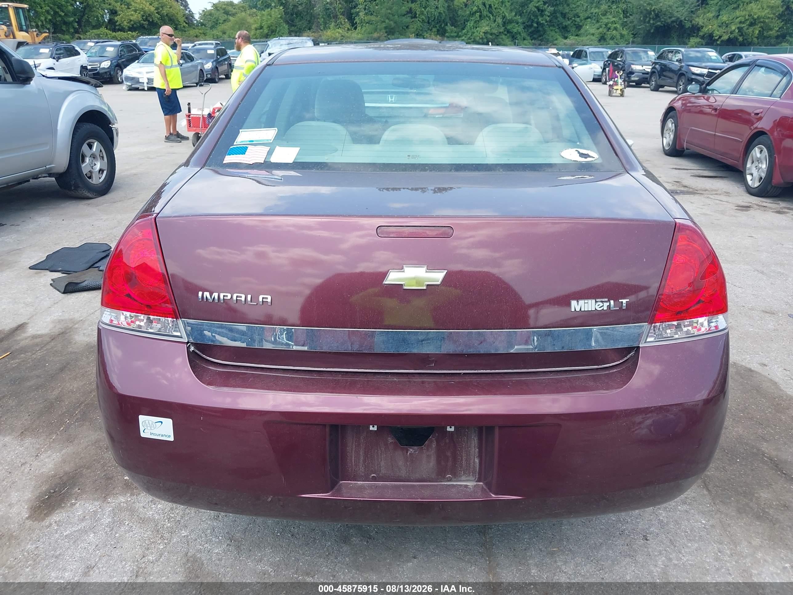 2007 Chevrolet Impala Lt Maroon vin: 2G1WT55NX79300527