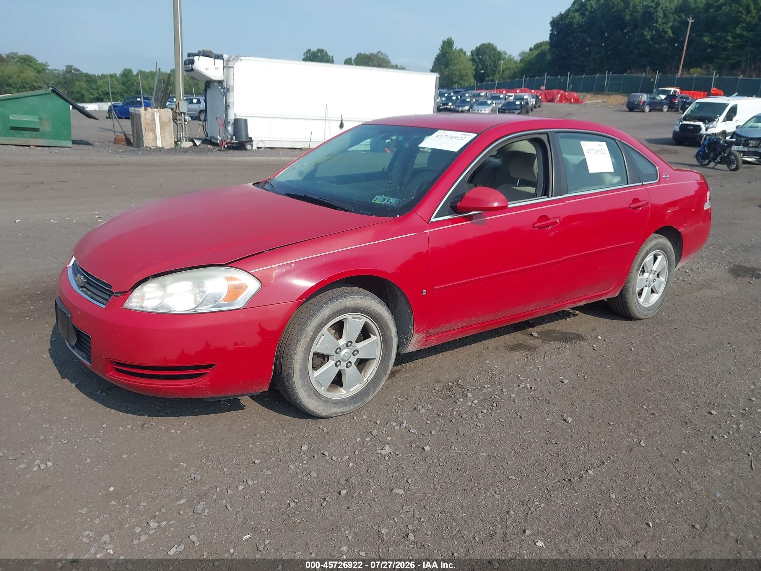 2008 Chevrolet Impala Lt Красный vin: 2G1WT55NX89132129