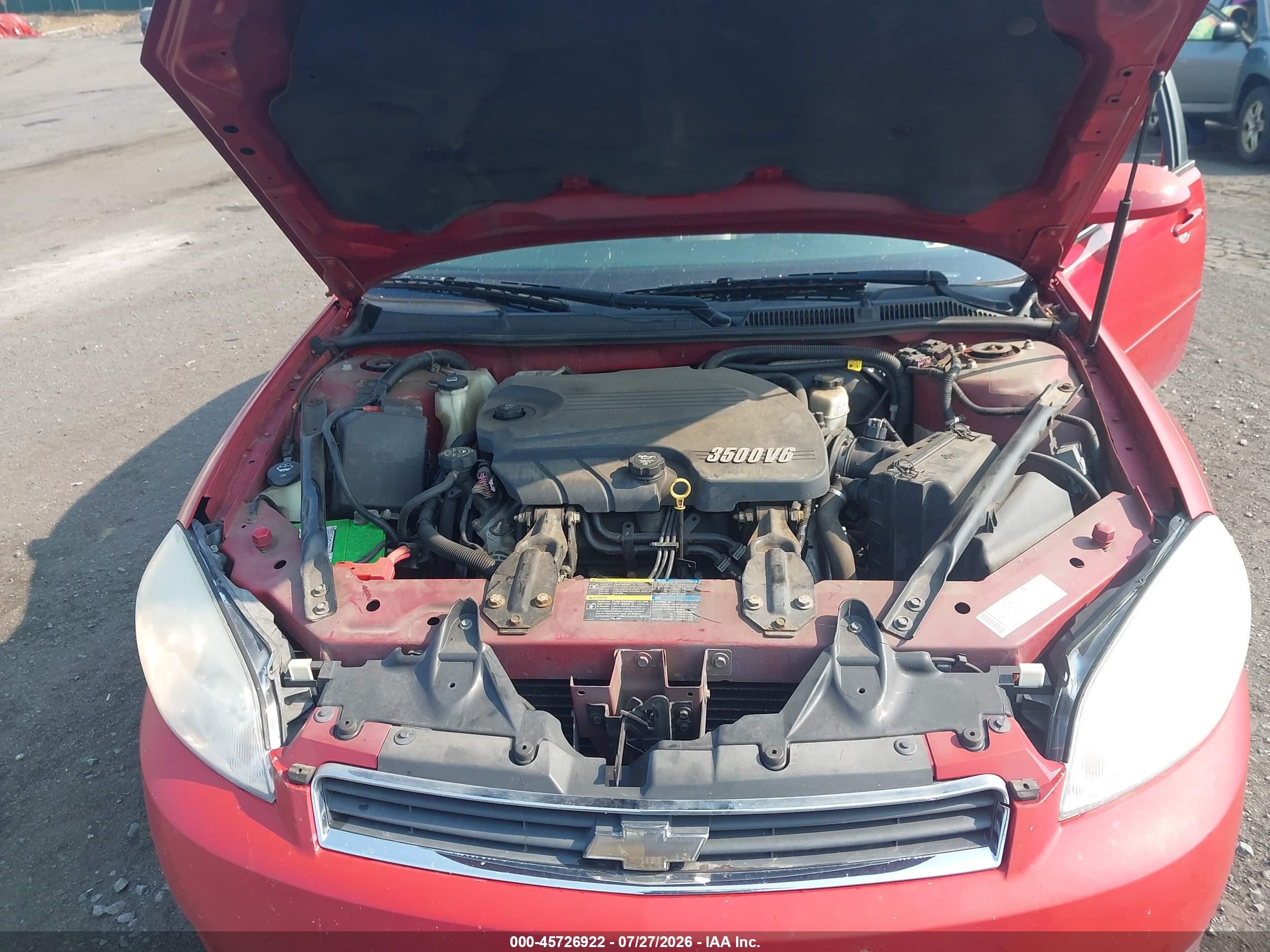 2008 Chevrolet Impala Lt Красный vin: 2G1WT55NX89132129