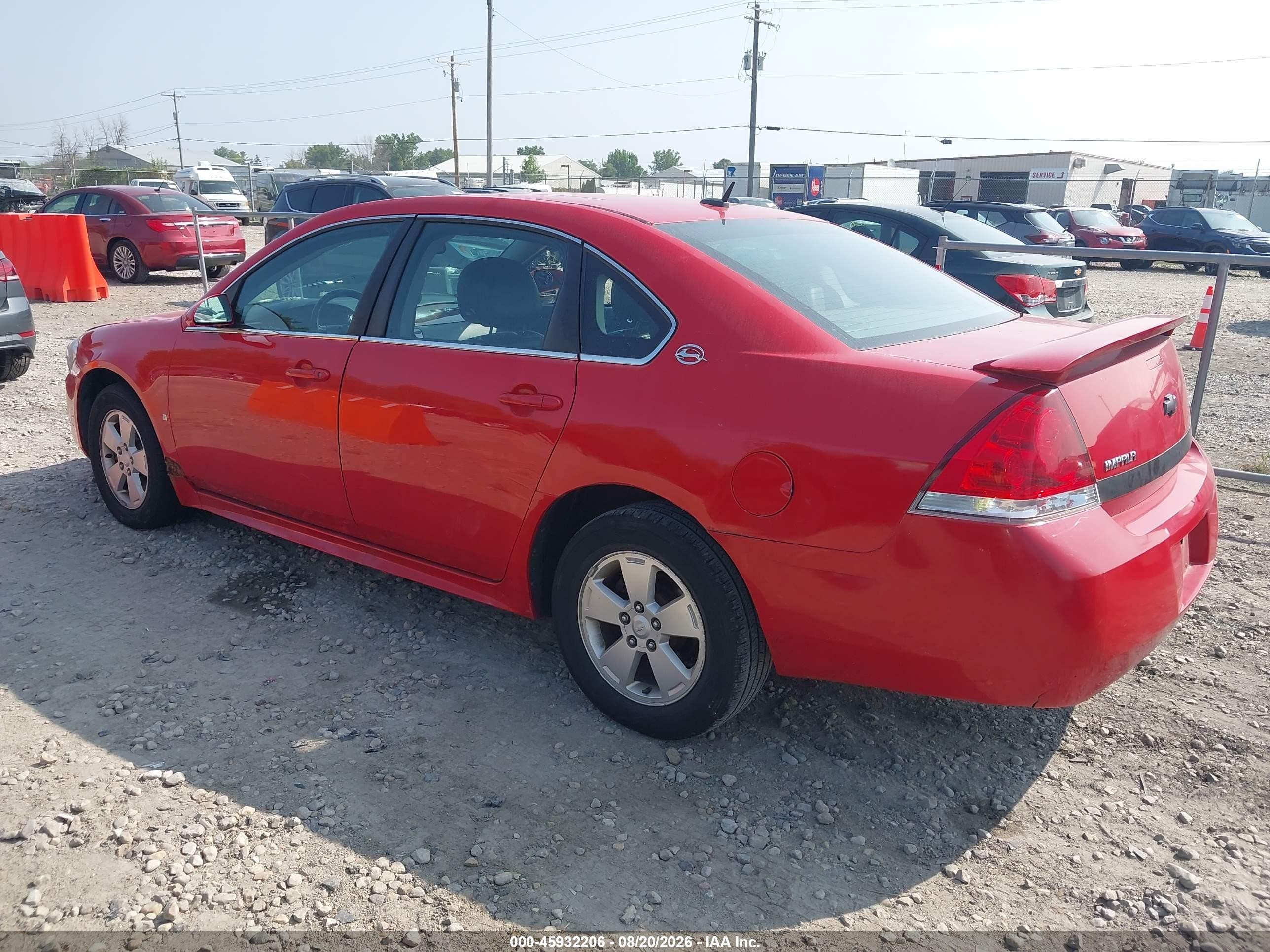 2009 Chevrolet Impala Lt Red vin: 2G1WT57K591226809