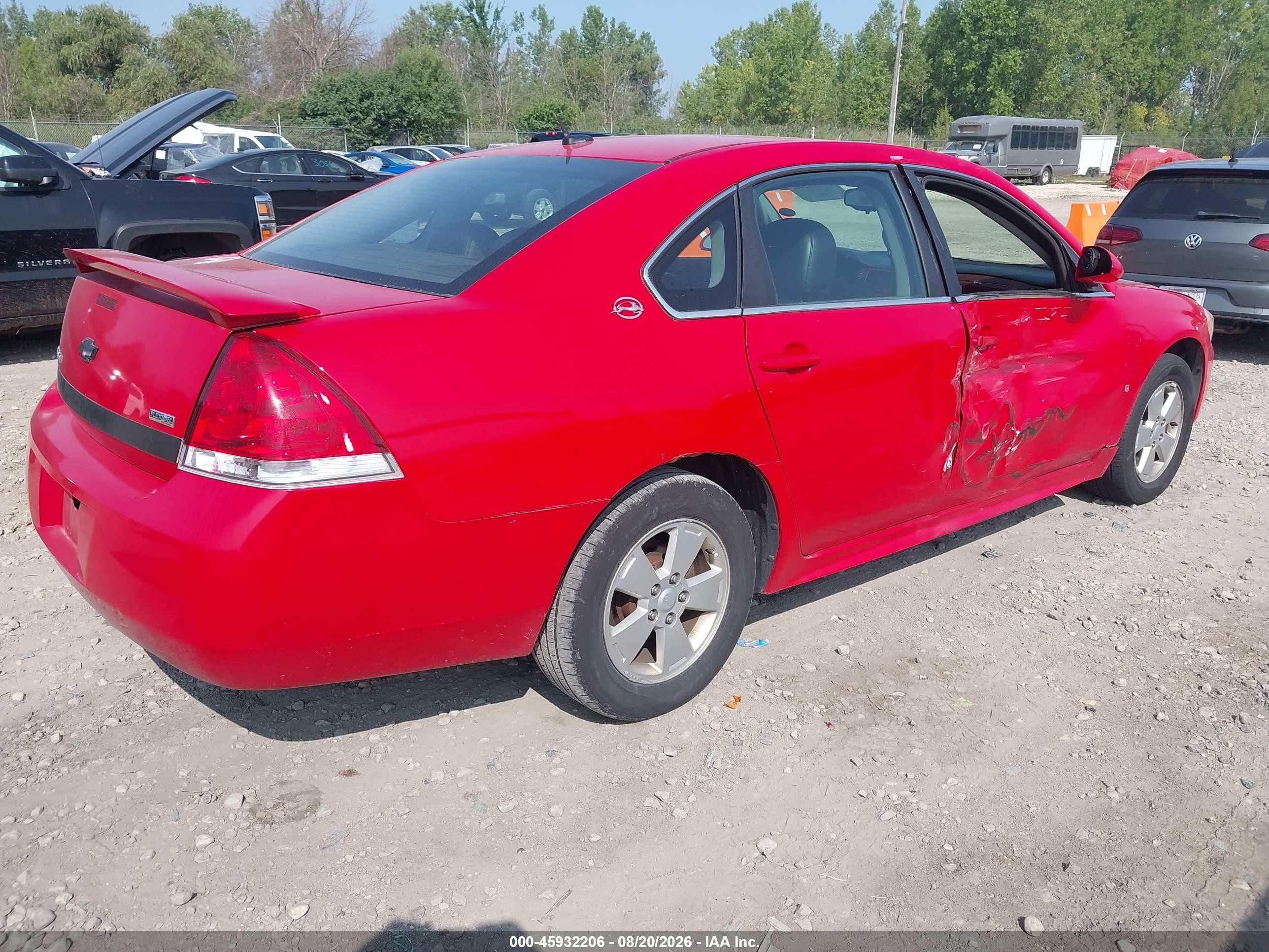 2009 Chevrolet Impala Lt Red vin: 2G1WT57K591226809