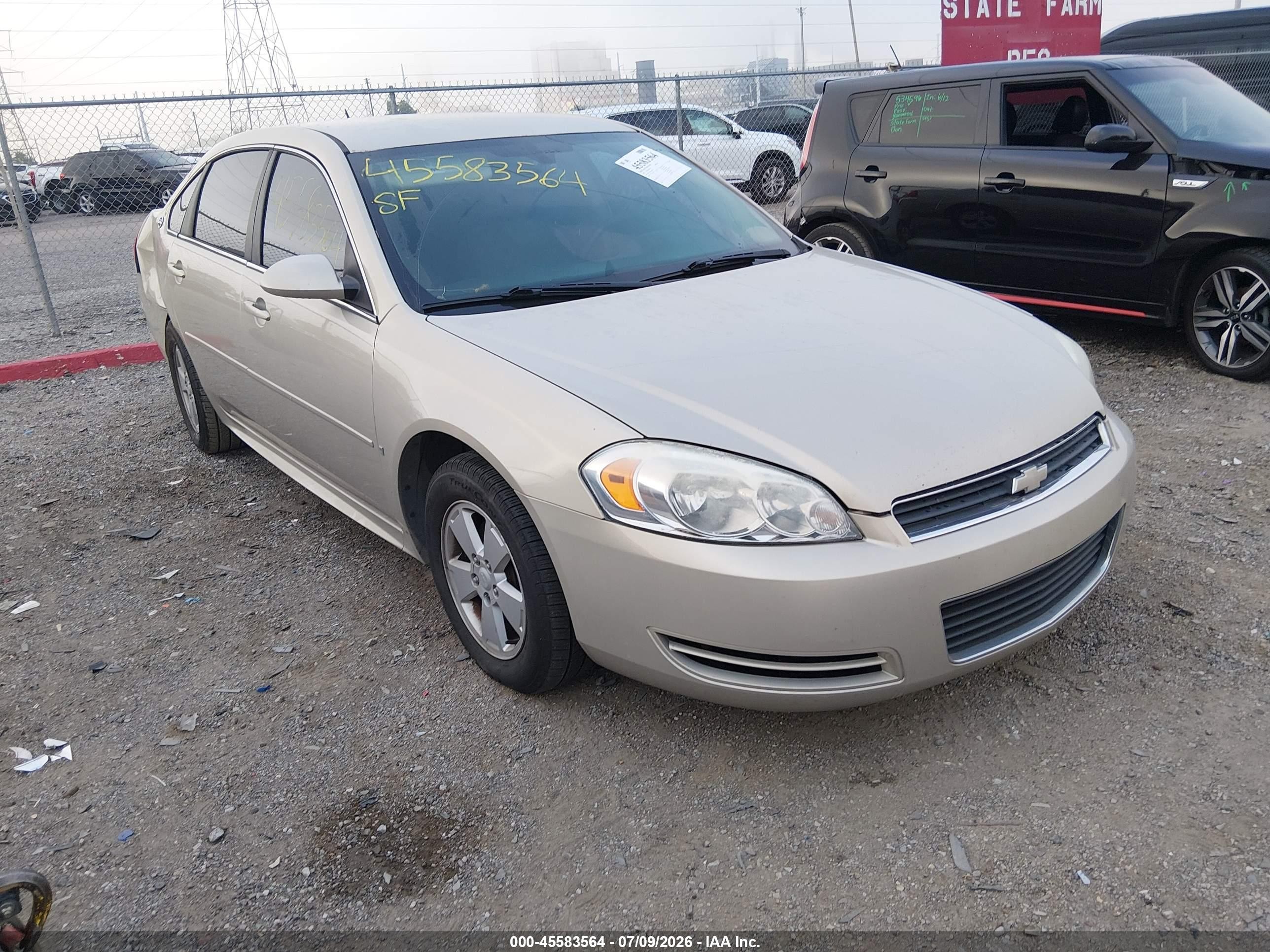2009 Chevrolet Impala Lt Gold vin: 2G1WT57K591228401