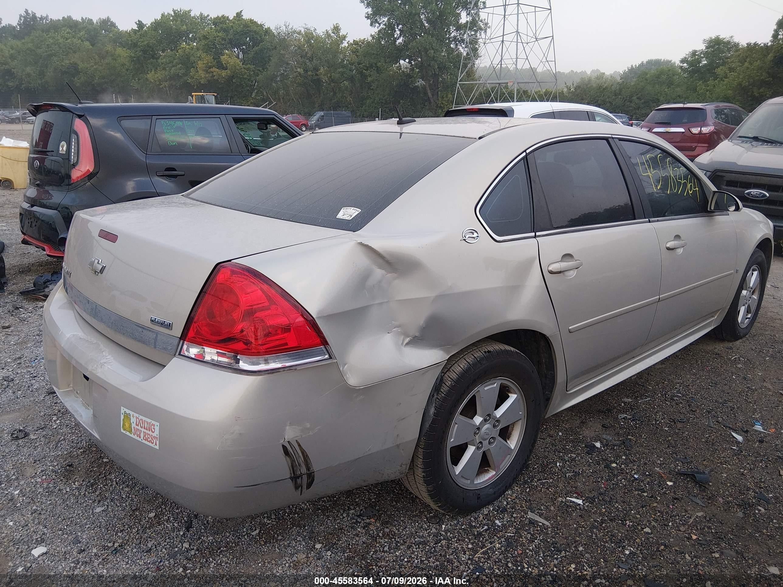 2009 Chevrolet Impala Lt Золотой vin: 2G1WT57K591228401