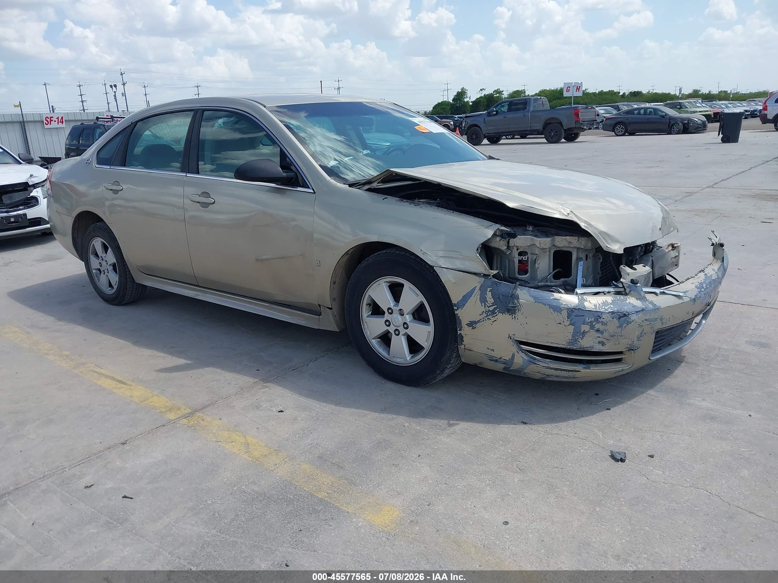 2009 Chevrolet Impala Lt Beige vin: 2G1WT57K791217058