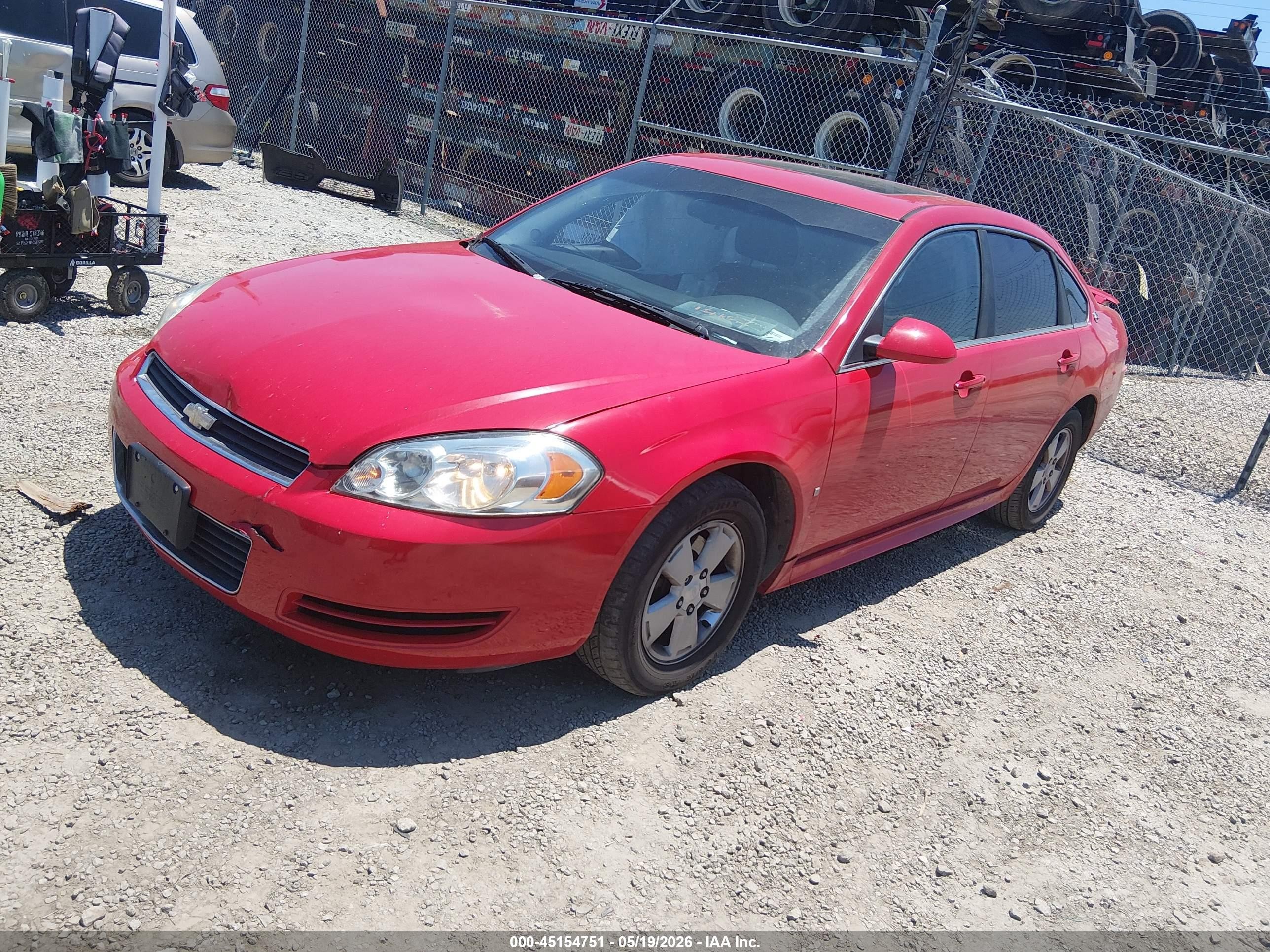 2009 Chevrolet Impala Lt Red vin: 2G1WT57K791234782