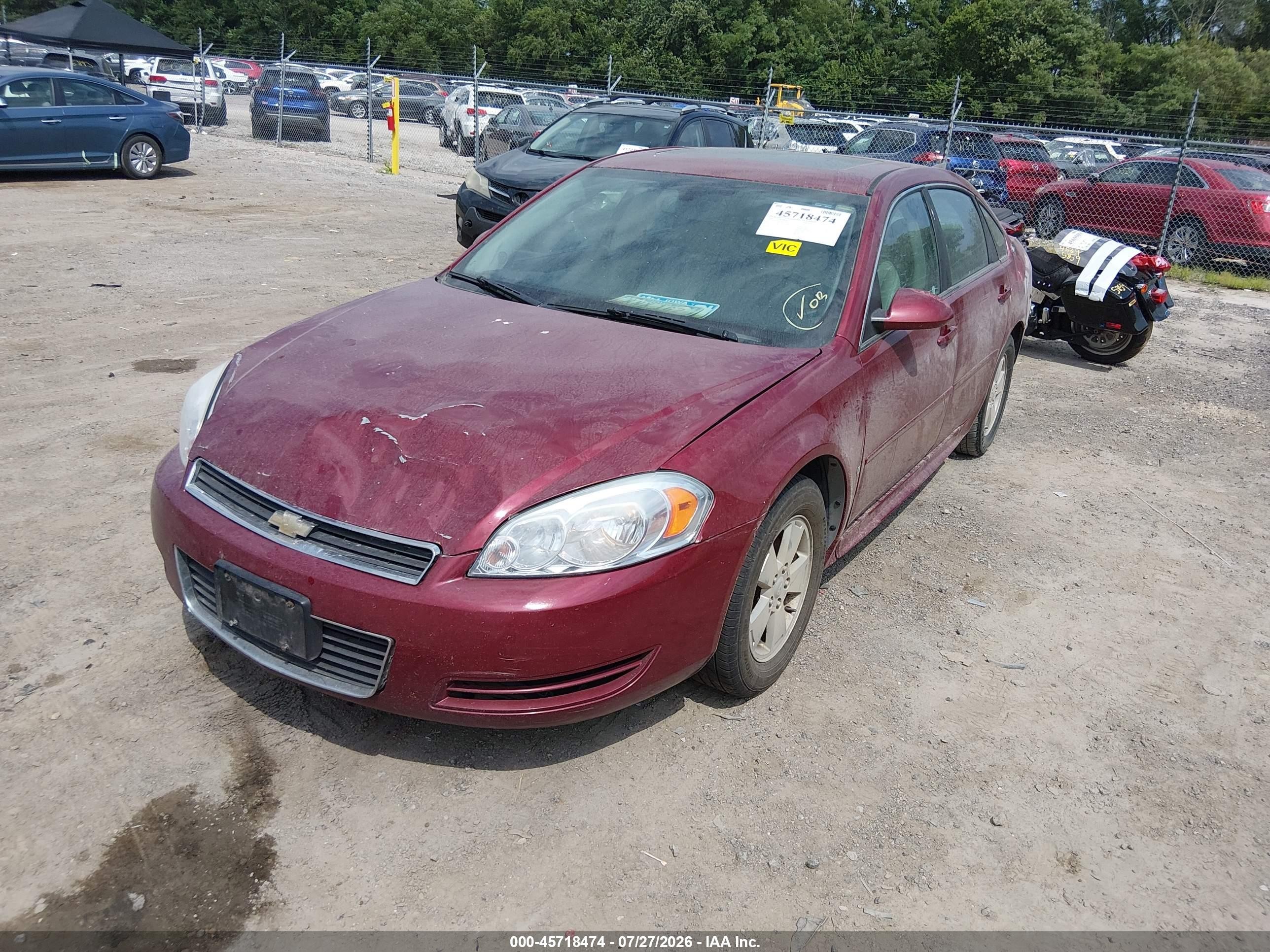 2009 Chevrolet Impala Lt Burgundy vin: 2G1WT57K891219448