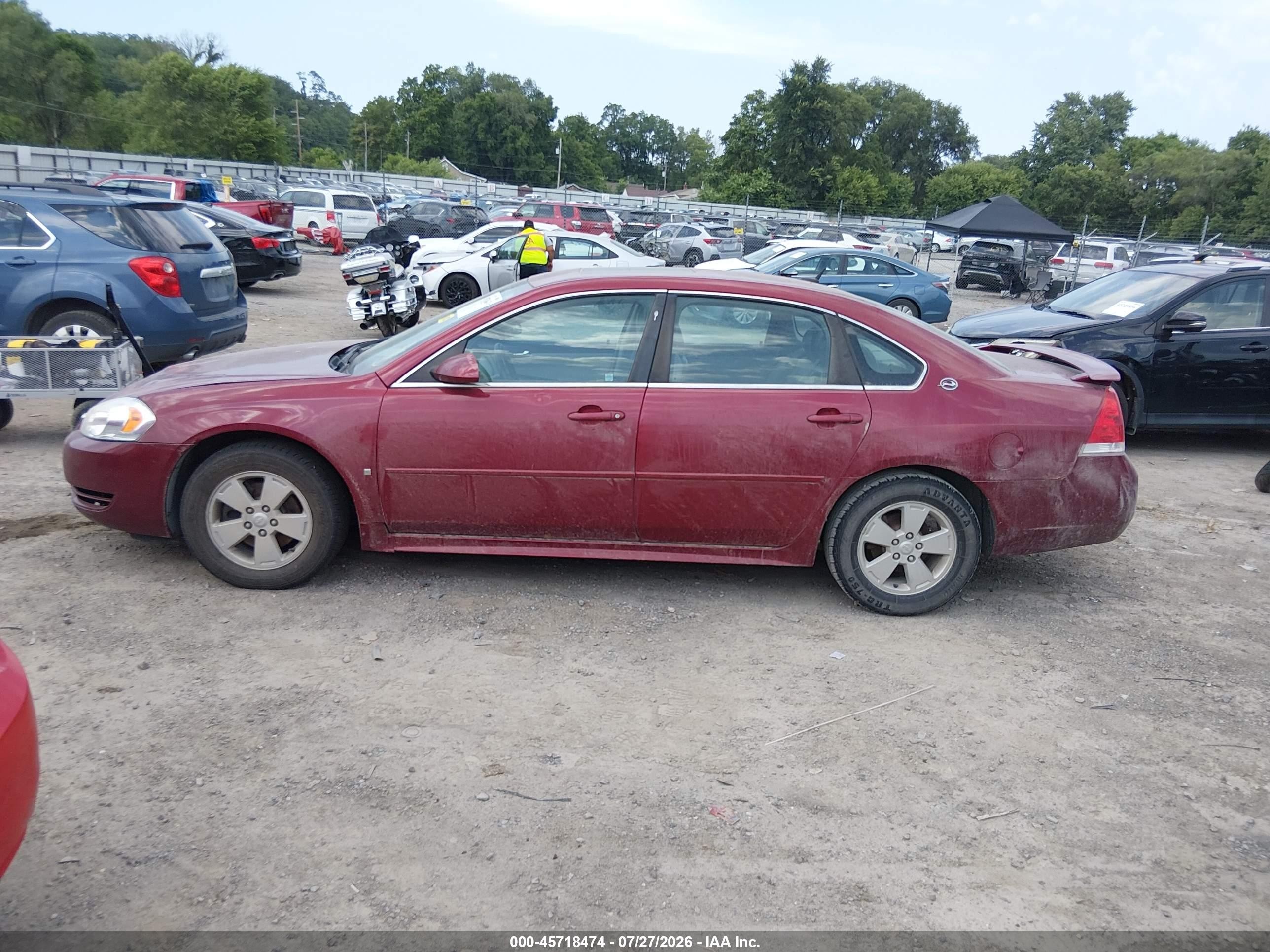 2009 Chevrolet Impala Lt Burgundy vin: 2G1WT57K891219448