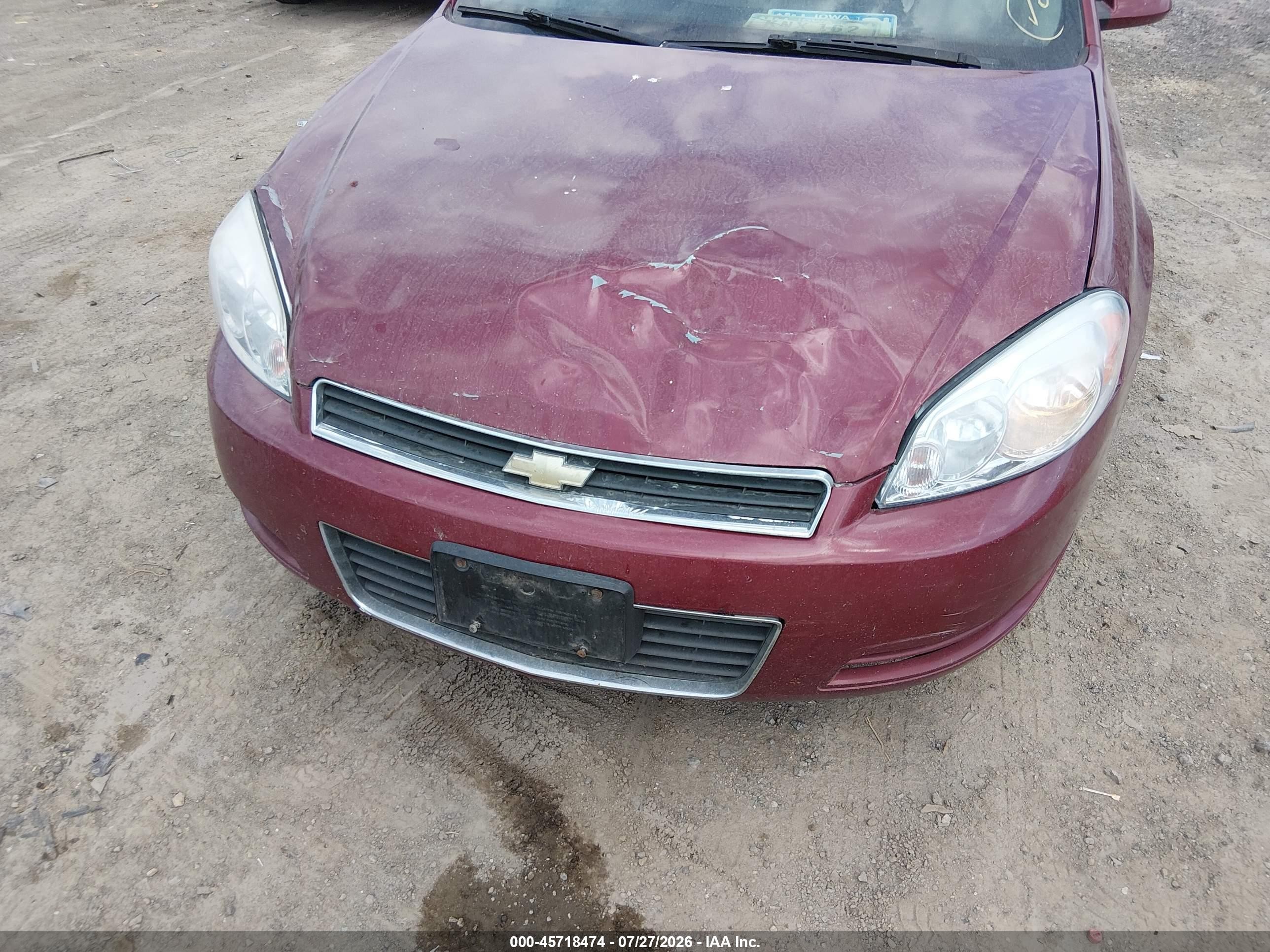 2009 Chevrolet Impala Lt Burgundy vin: 2G1WT57K891219448