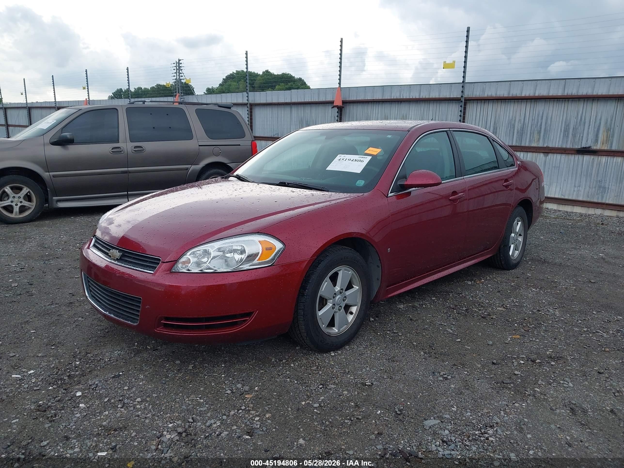 2009 Chevrolet Impala Lt Темно-бордовый vin: 2G1WT57K991192213