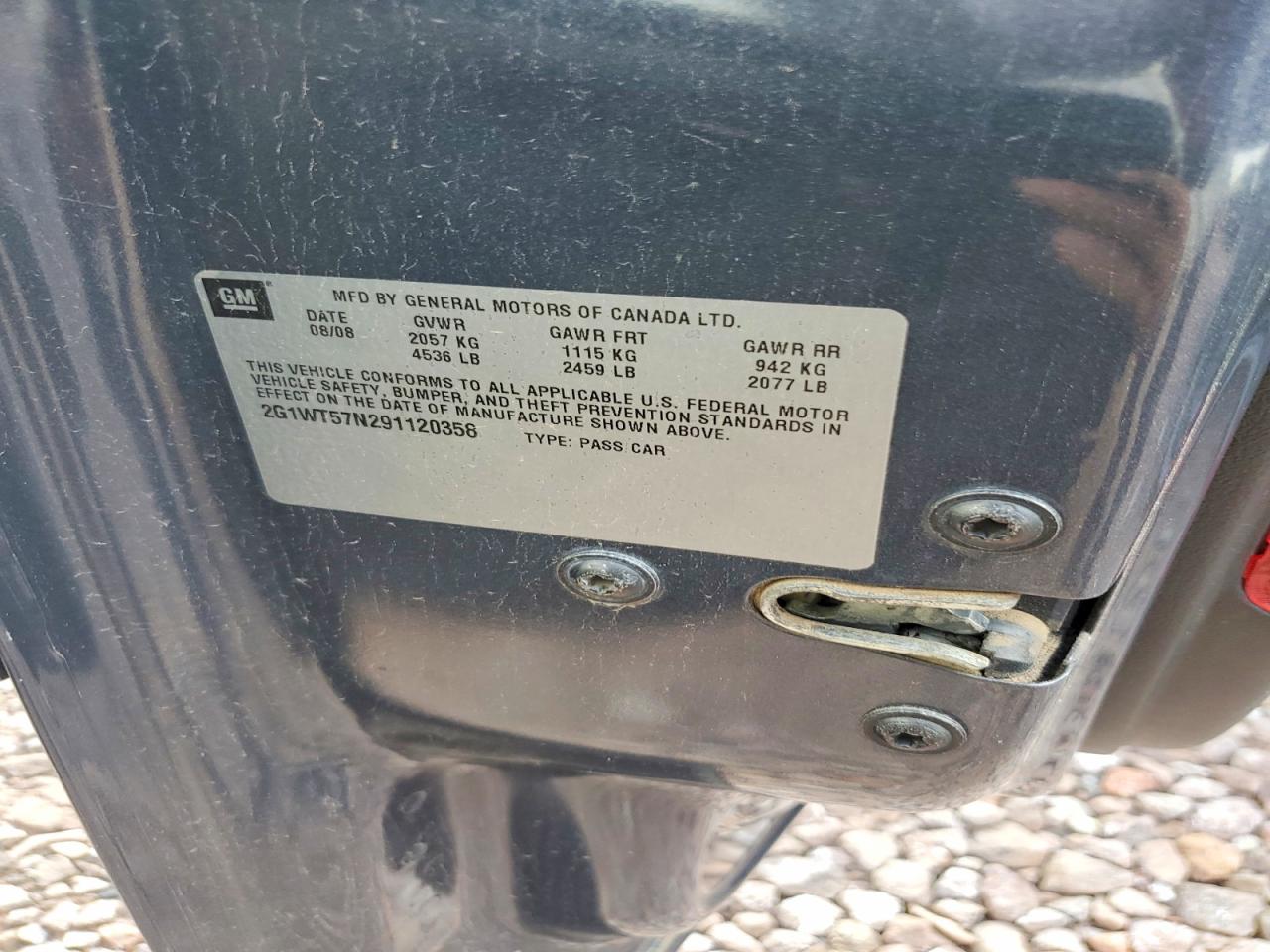 2009 Chevrolet Impala 1lt Серый vin: 2G1WT57N291120358