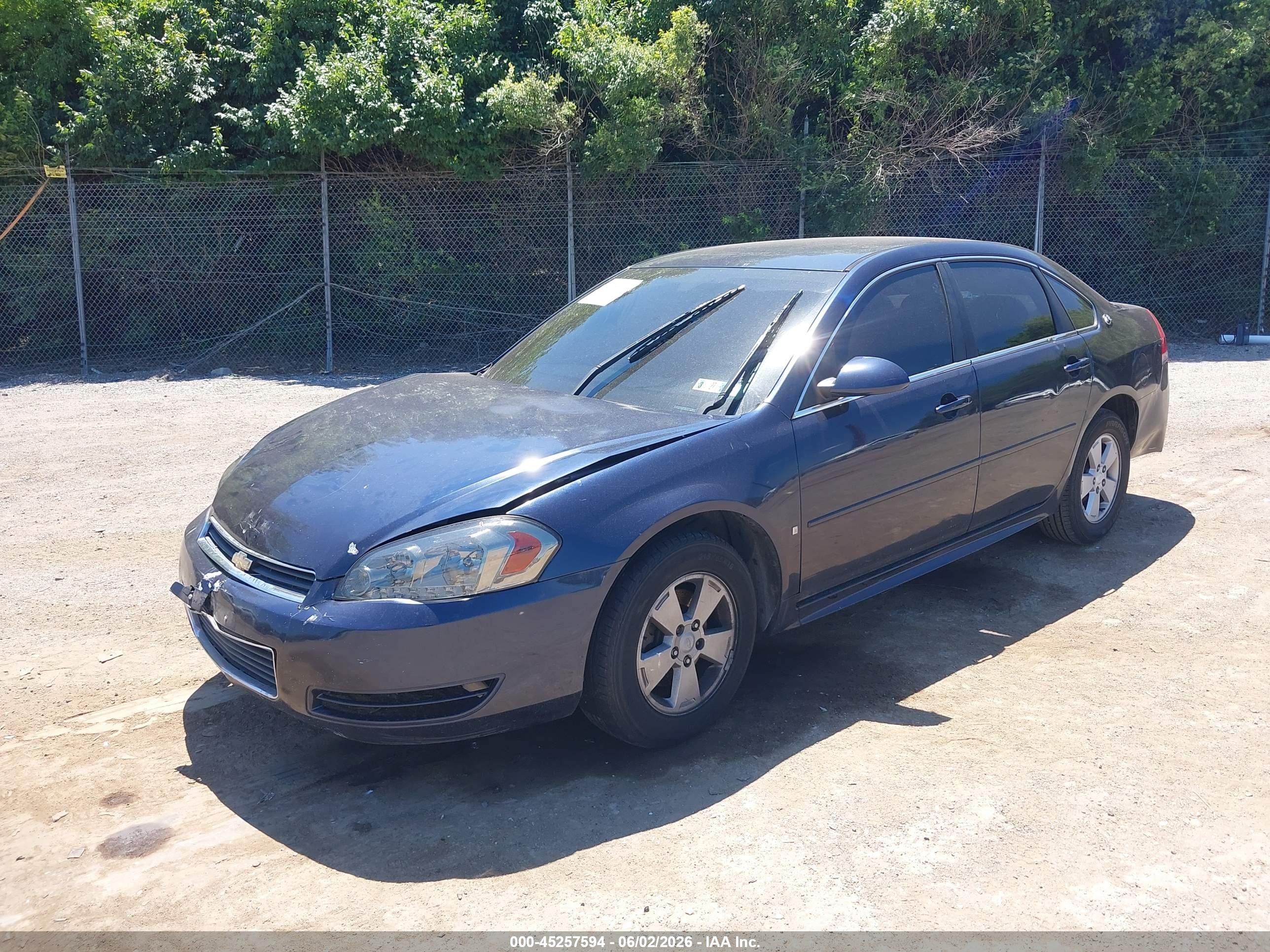 2009 Chevrolet Impala Lt Blue vin: 2G1WT57N291235610
