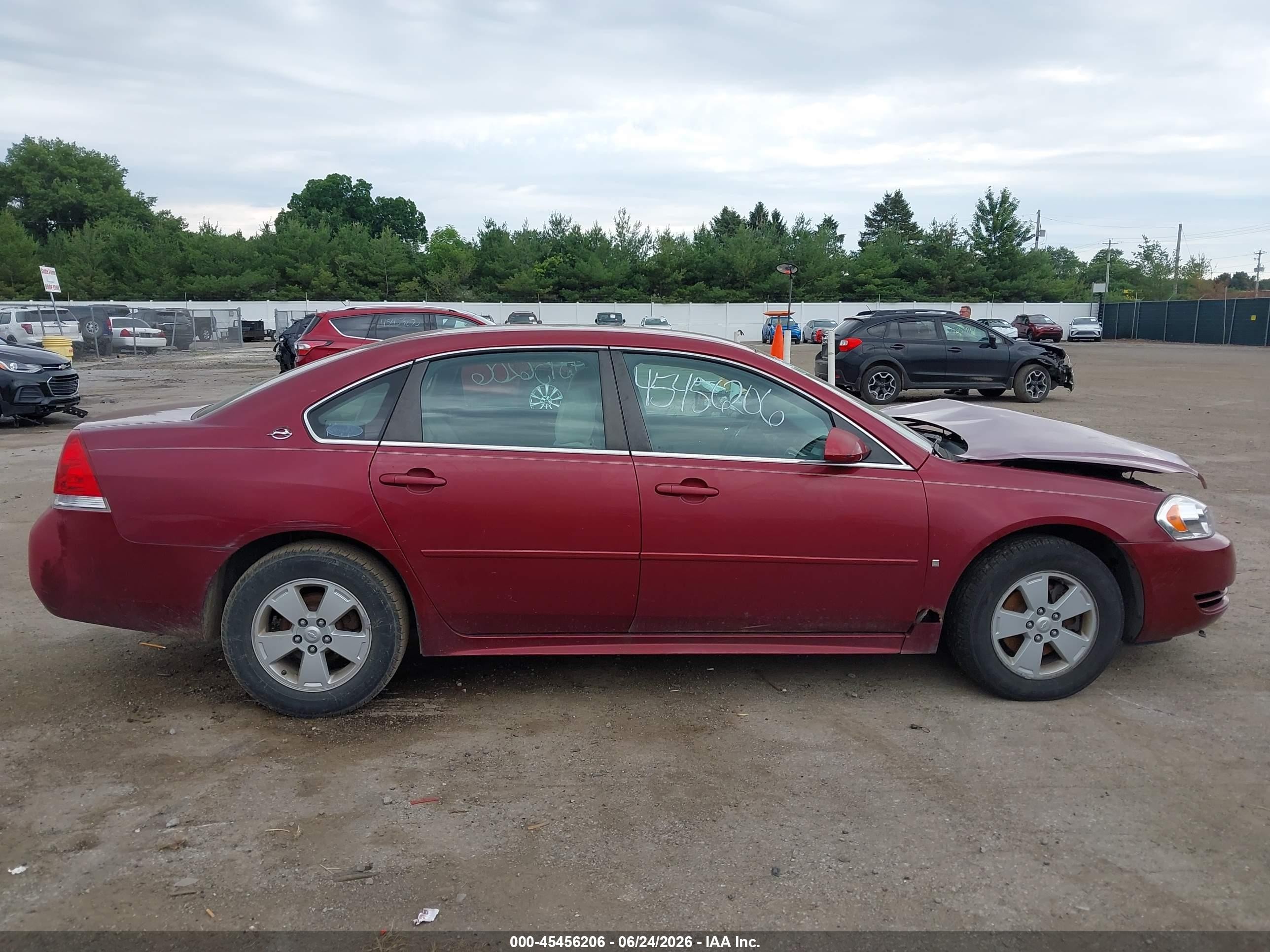 2009 Chevrolet Impala Lt Темно-бордовый vin: 2G1WT57N391165972