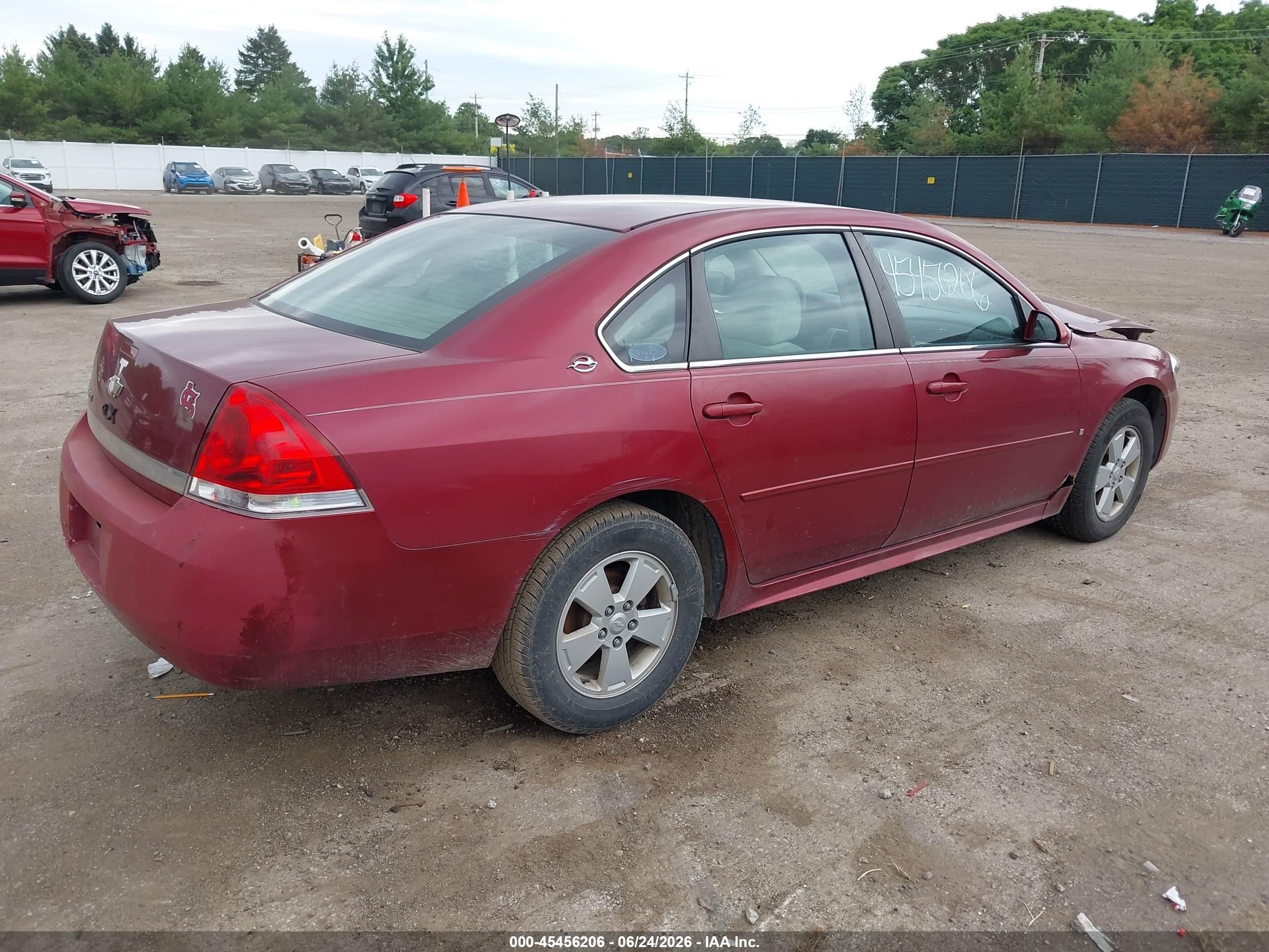 2009 Chevrolet Impala Lt Темно-бордовый vin: 2G1WT57N391165972