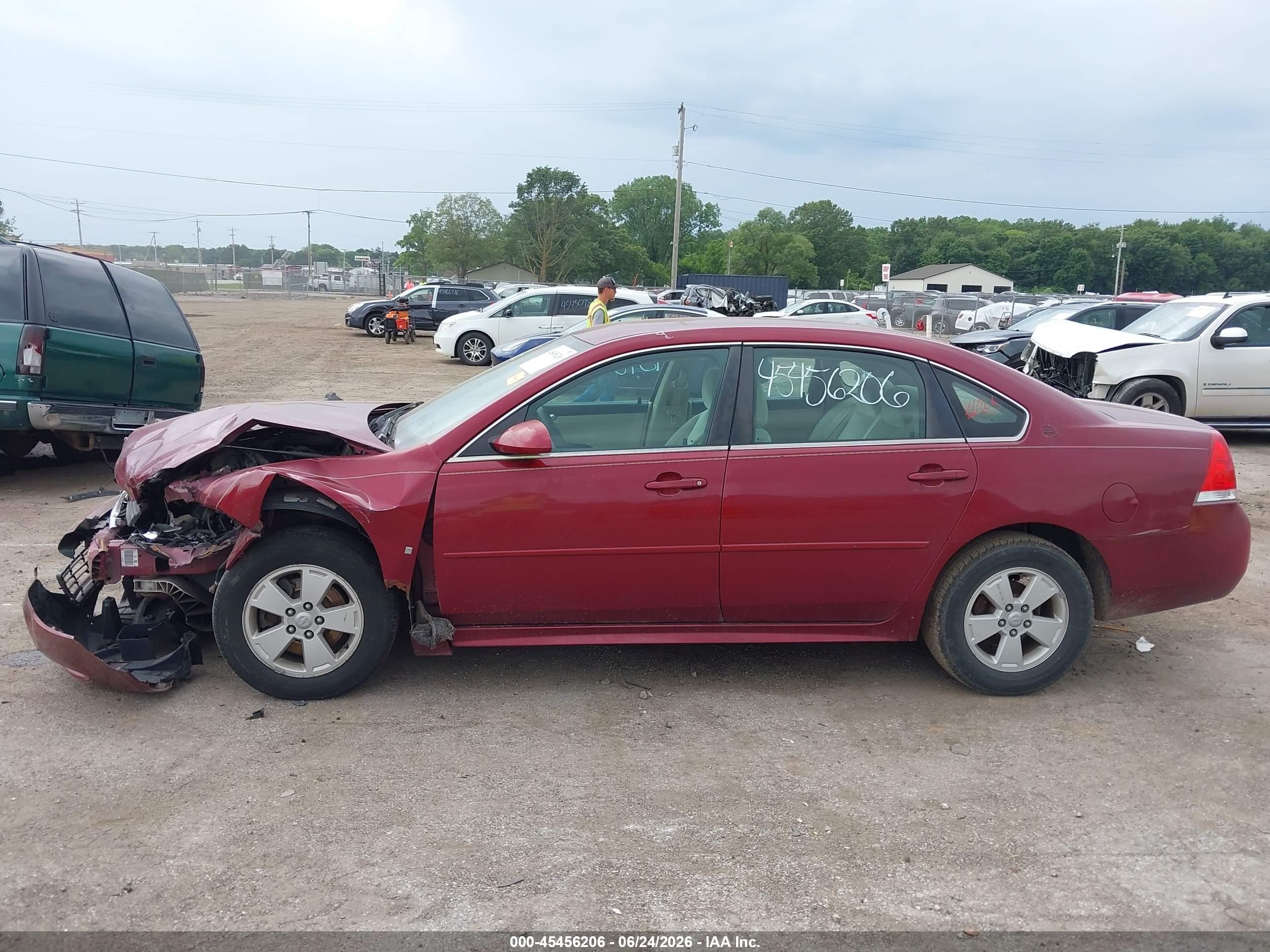 2009 Chevrolet Impala Lt Темно-бордовый vin: 2G1WT57N391165972