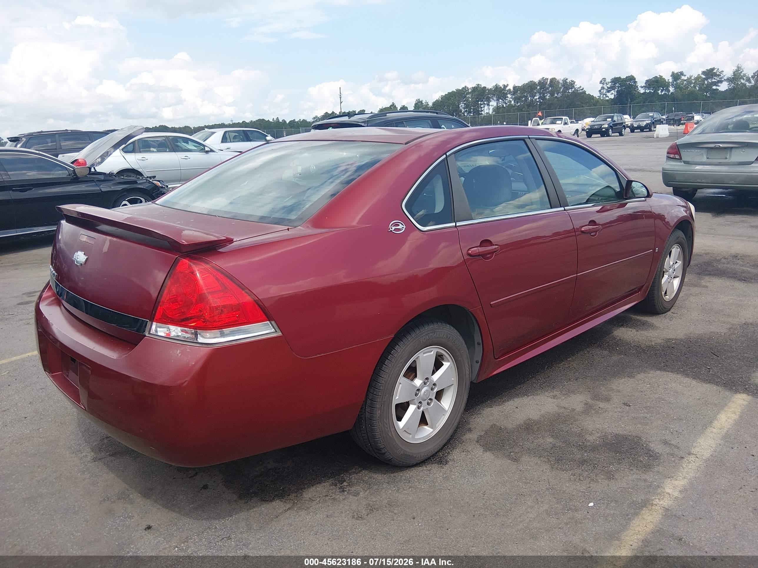 2009 Chevrolet Impala Lt Burgundy vin: 2G1WT57N391295847