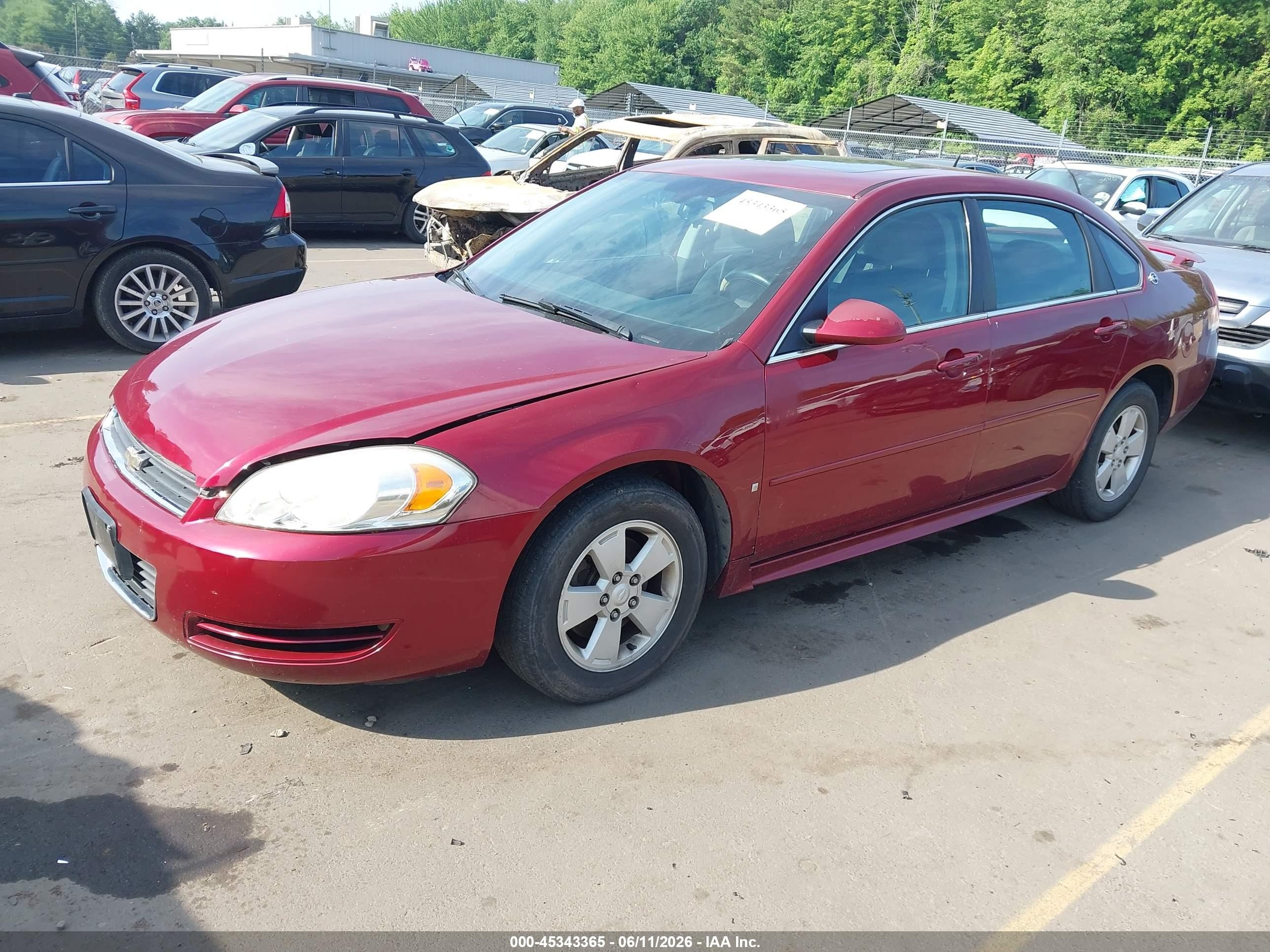 2009 Chevrolet Impala Lt Red vin: 2G1WT57N891123023