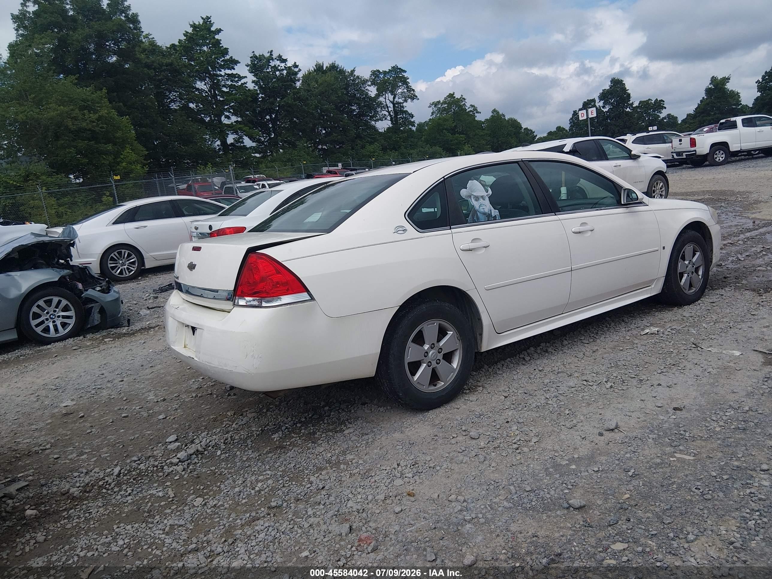 2009 Chevrolet Impala Lt Белый vin: 2G1WT57NX91295456