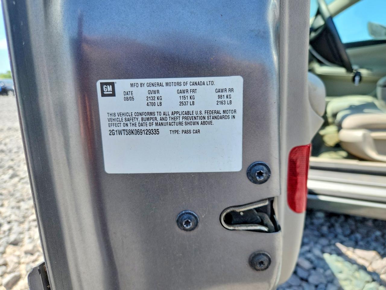 2006 Chevrolet Impala Lt Gray vin: 2G1WT58K069129335