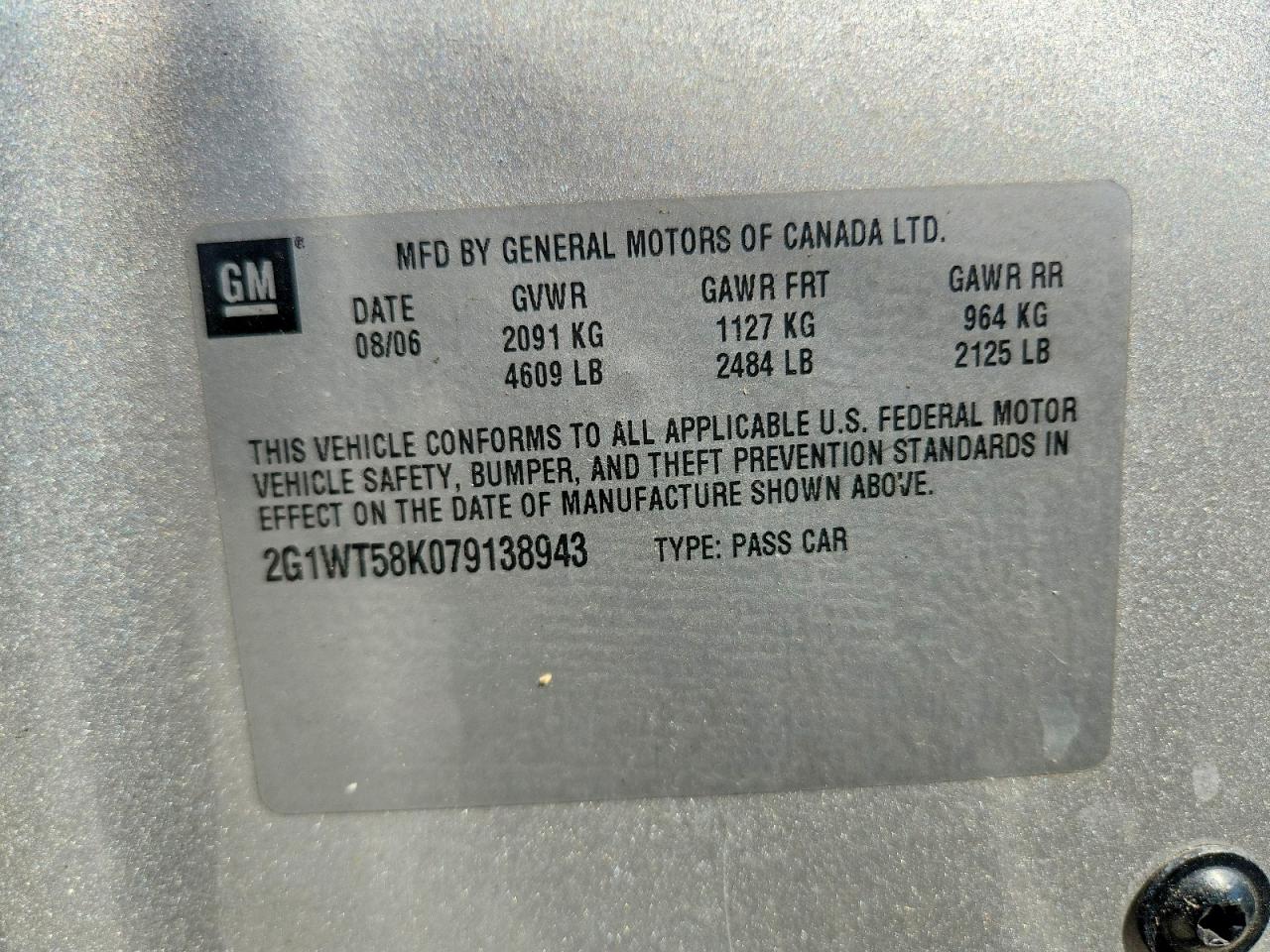 2007 Chevrolet Impala Lt Silver vin: 2G1WT58K079138943
