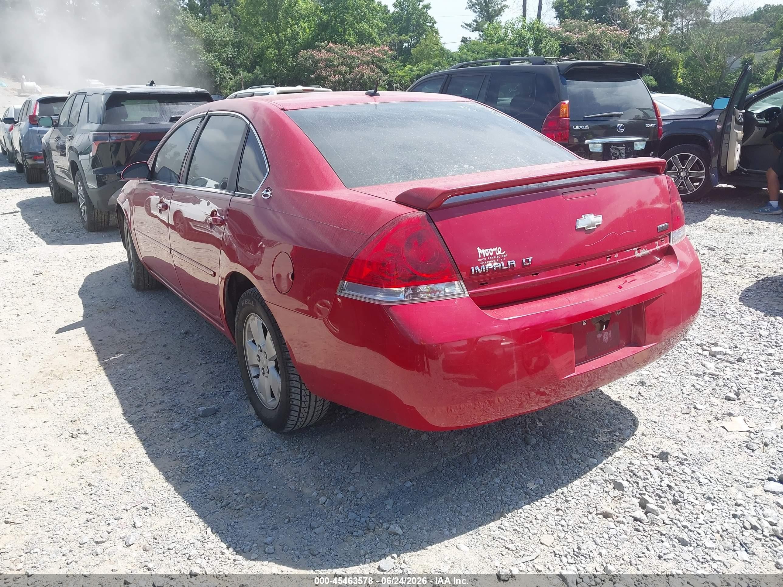 2007 Chevrolet Impala 3.5l Lt Red vin: 2G1WT58K079156116