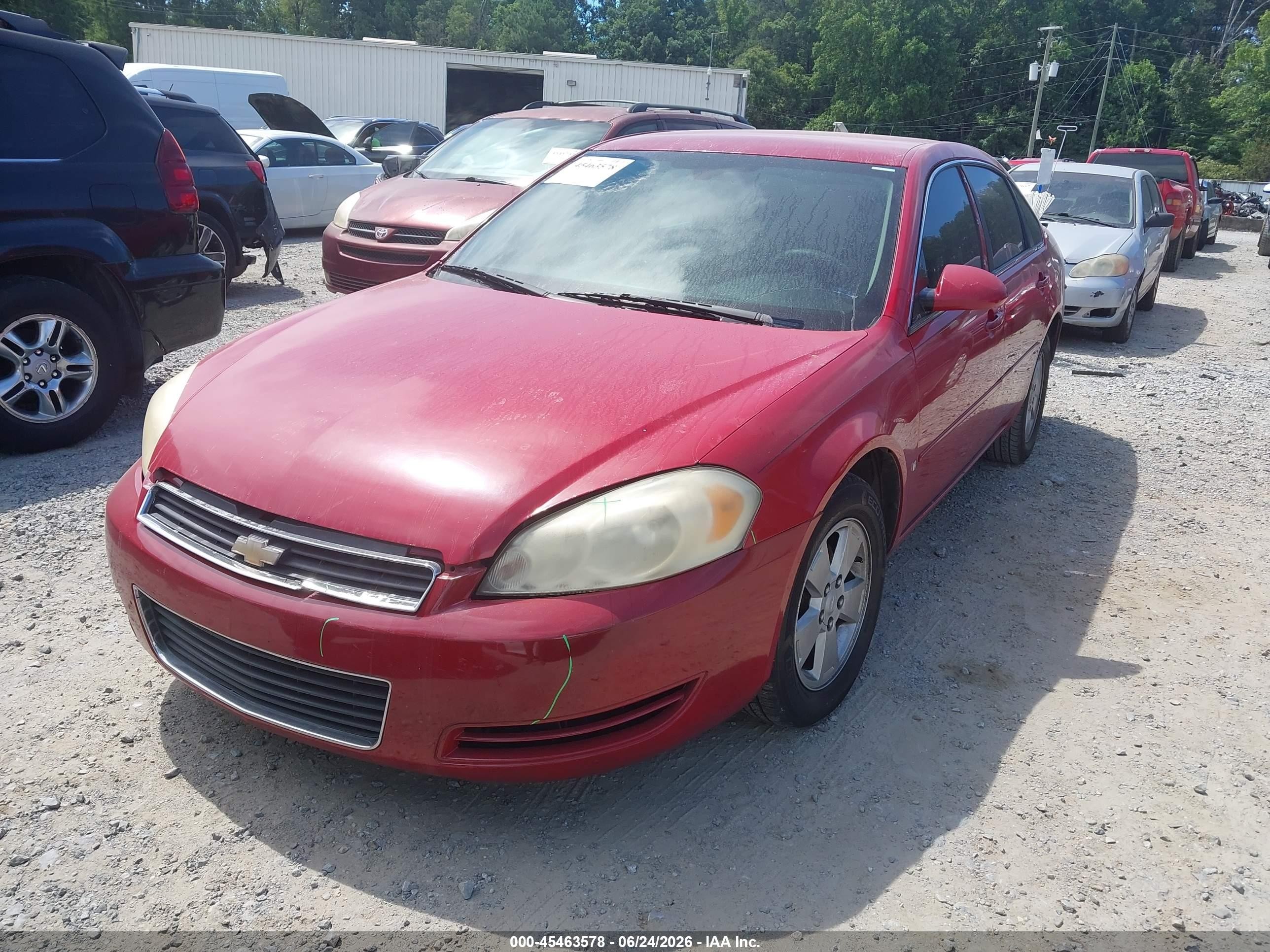 2007 Chevrolet Impala 3.5l Lt Red vin: 2G1WT58K079156116