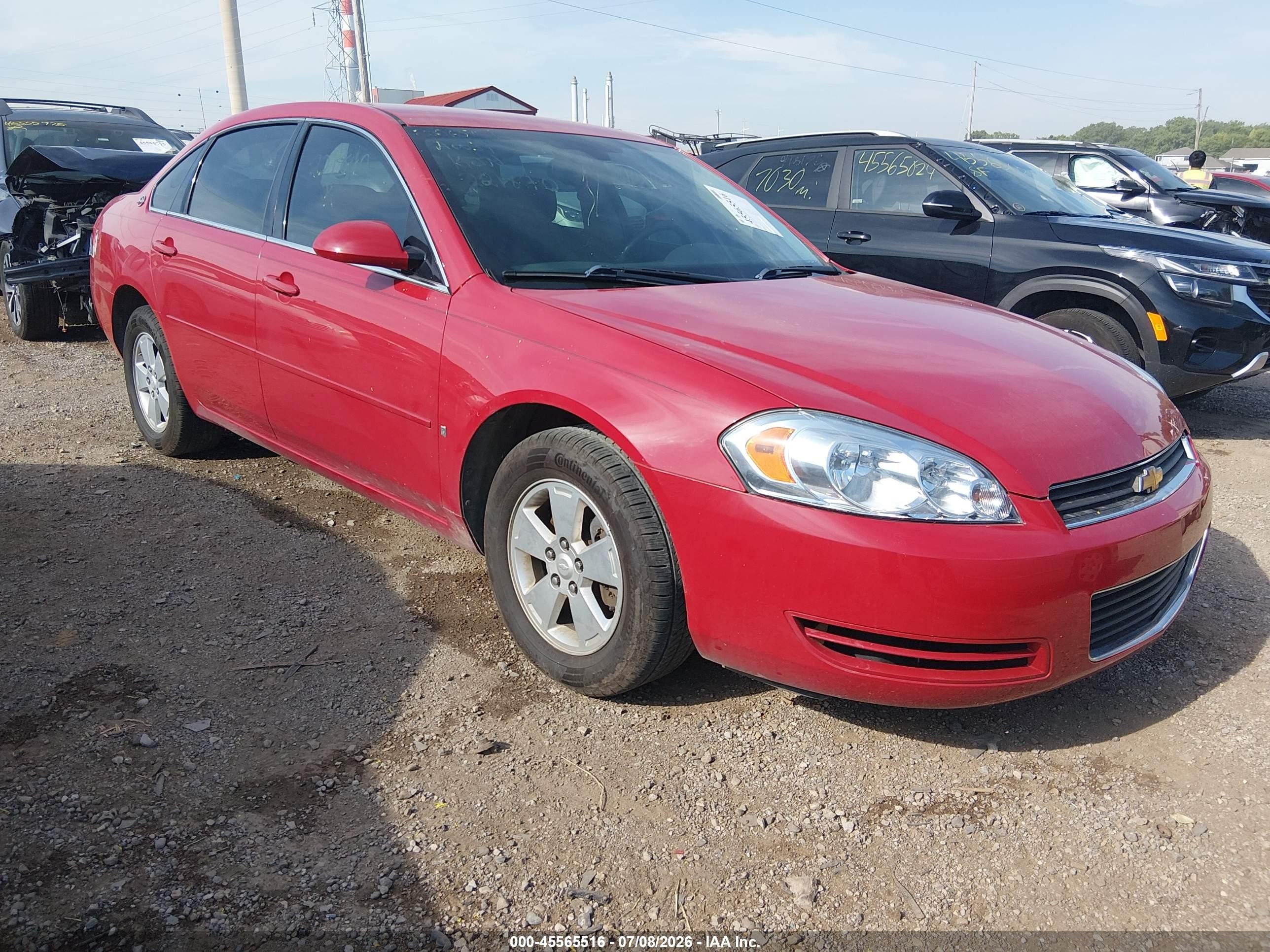 2007 Chevrolet Impala 3.5l Lt Red vin: 2G1WT58K079221840