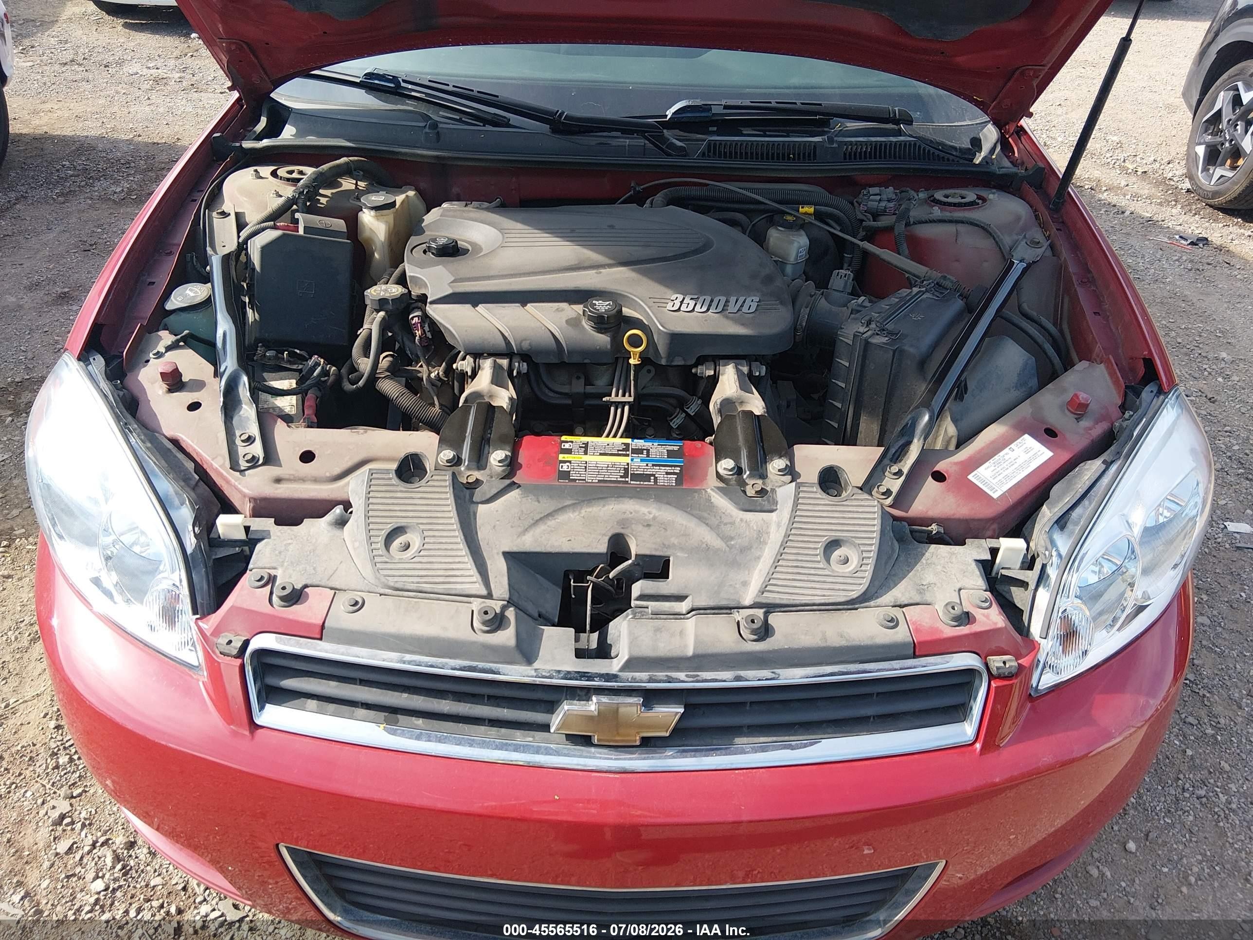 2007 Chevrolet Impala 3.5l Lt Red vin: 2G1WT58K079221840