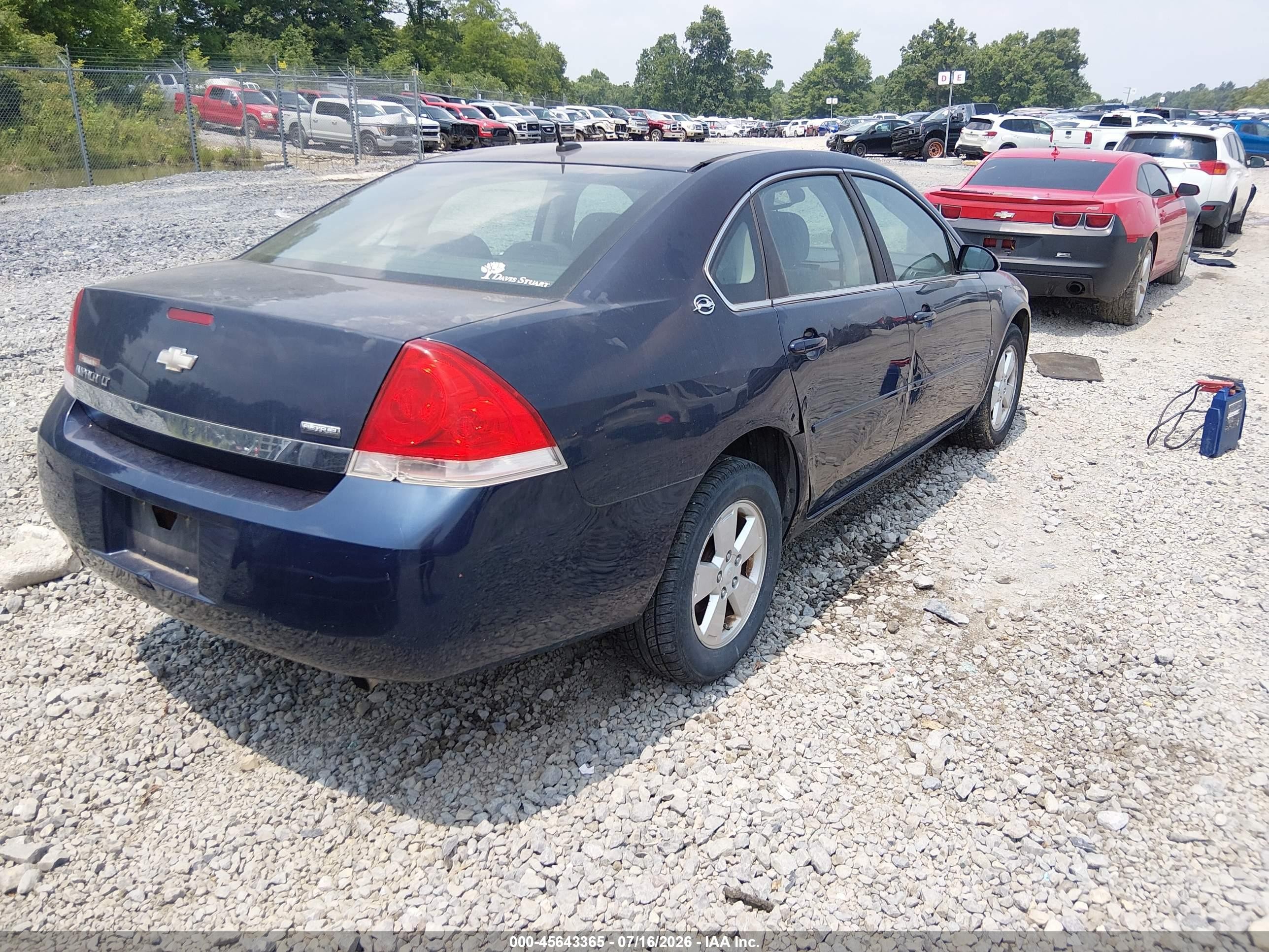 2007 Chevrolet Impala 3.5l Lt Blue vin: 2G1WT58K079232188