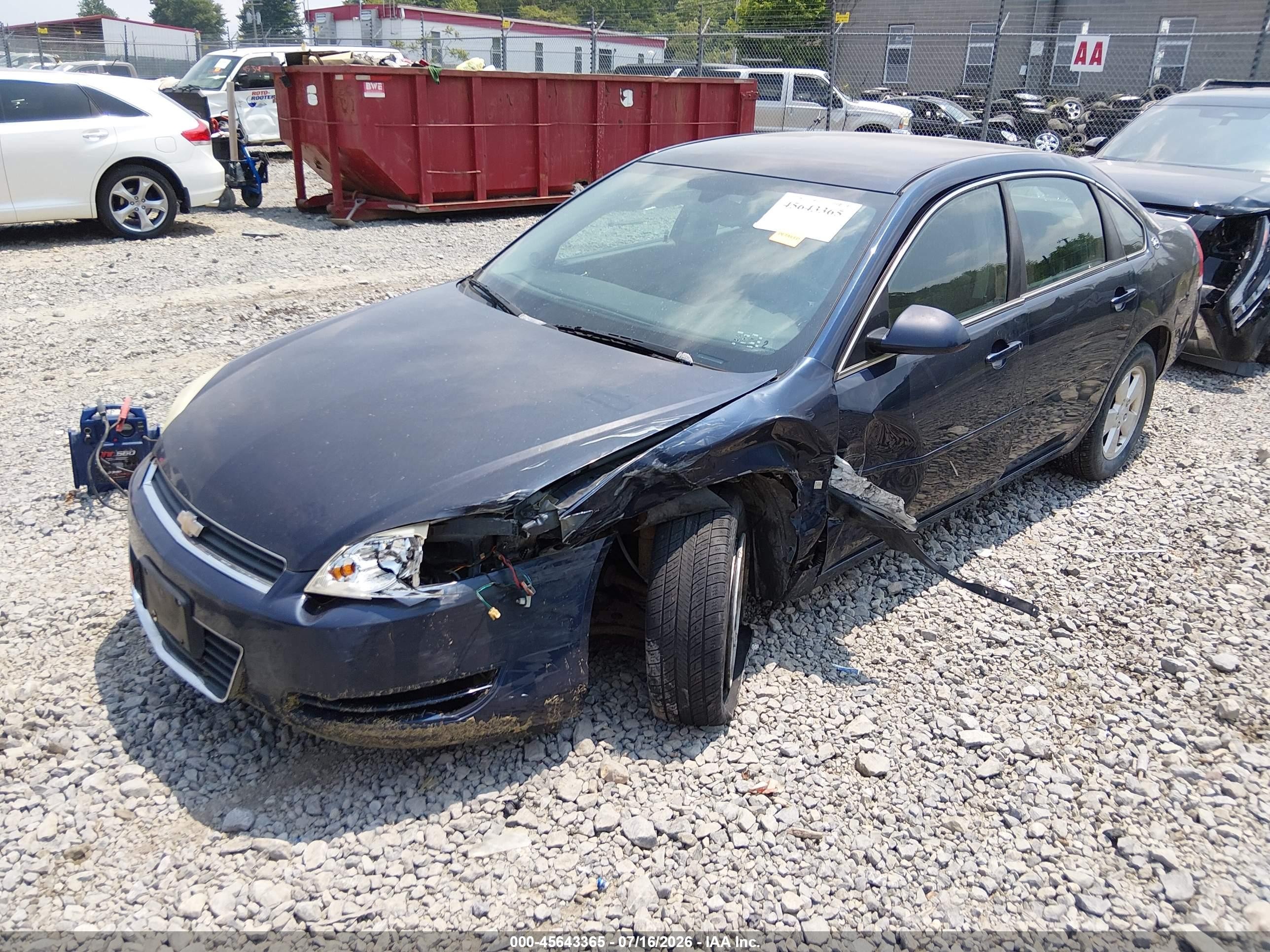 2007 Chevrolet Impala 3.5l Lt Blue vin: 2G1WT58K079232188
