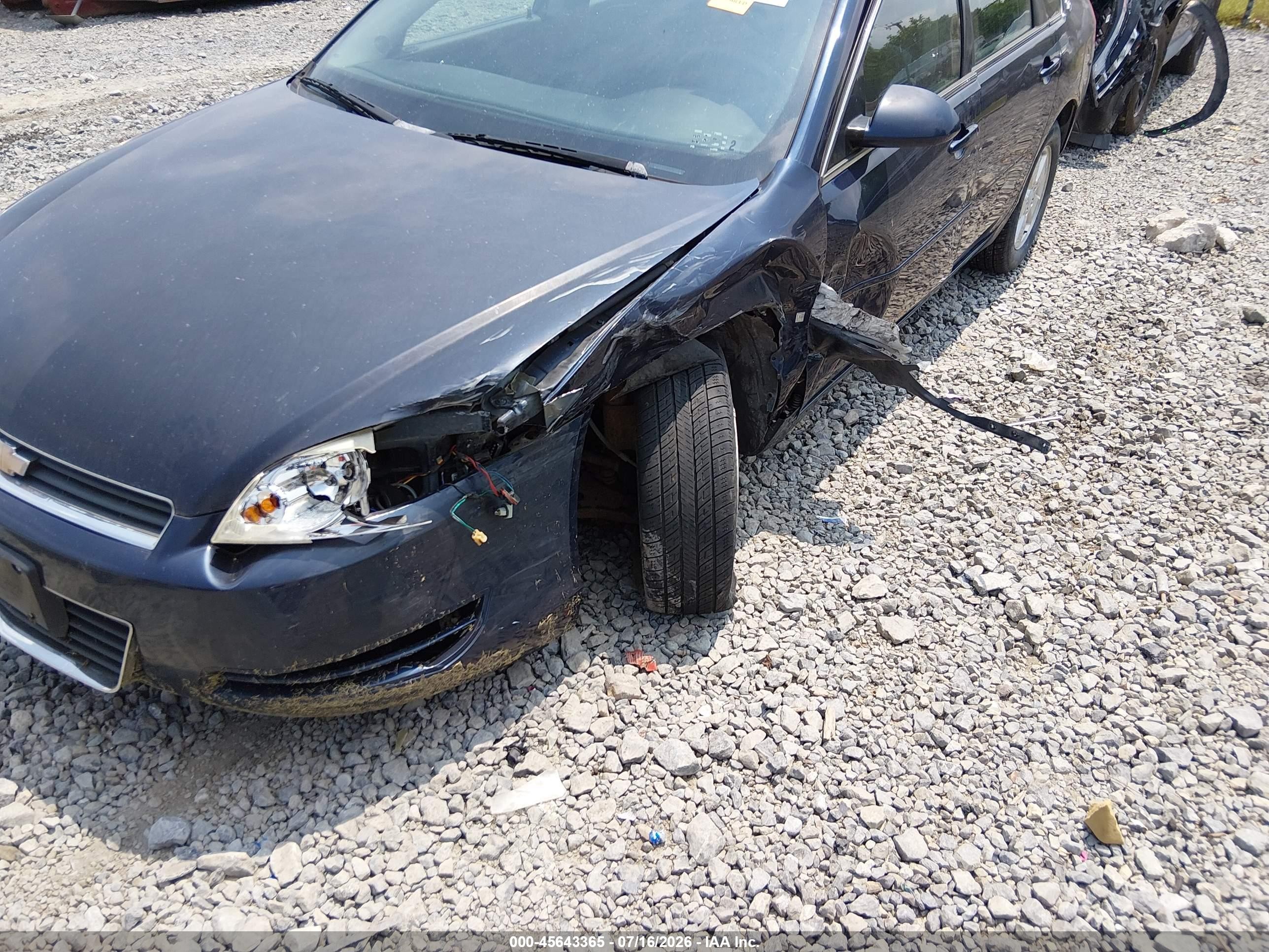 2007 Chevrolet Impala 3.5l Lt Blue vin: 2G1WT58K079232188