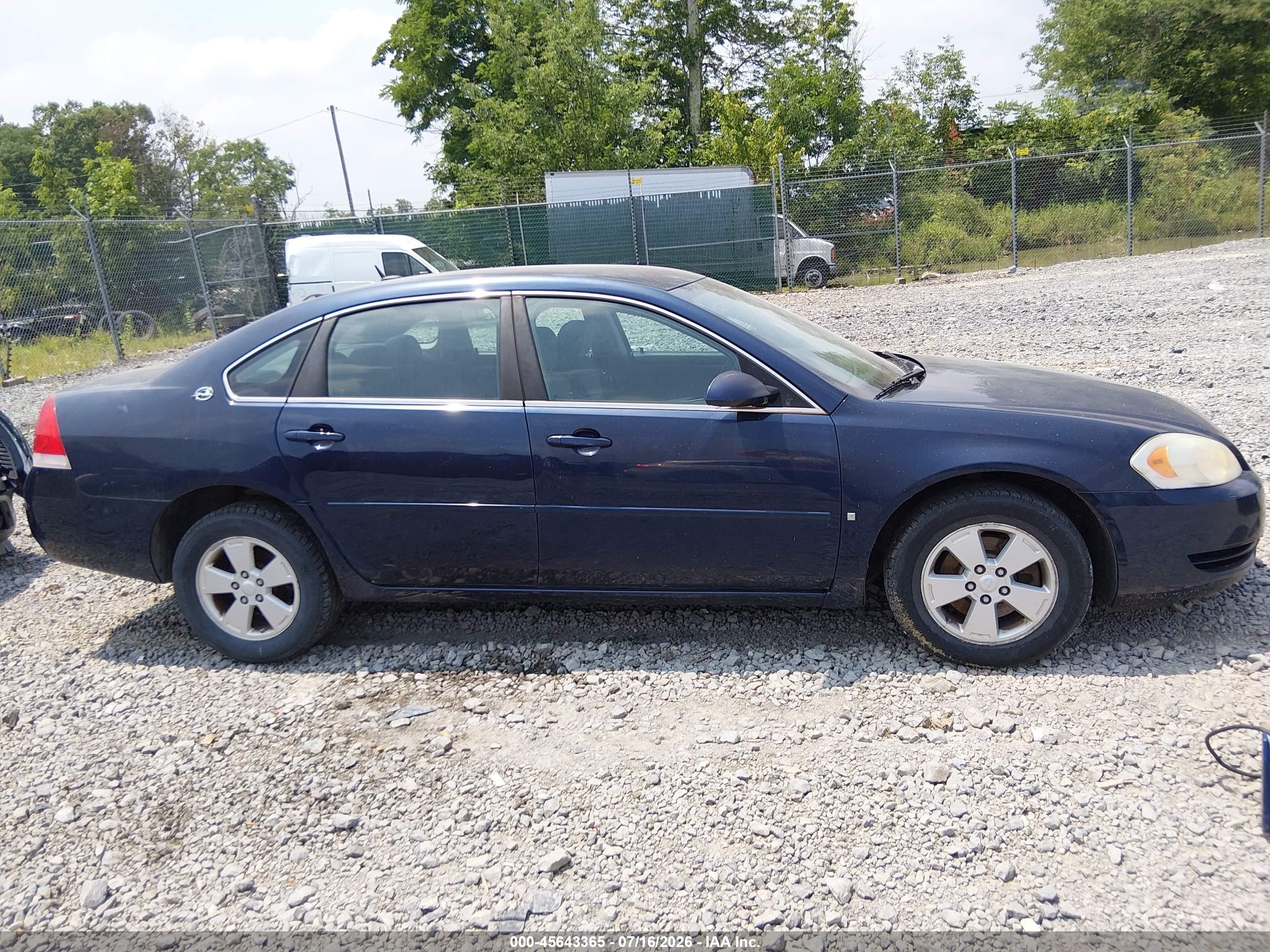2007 Chevrolet Impala 3.5l Lt Blue vin: 2G1WT58K079232188